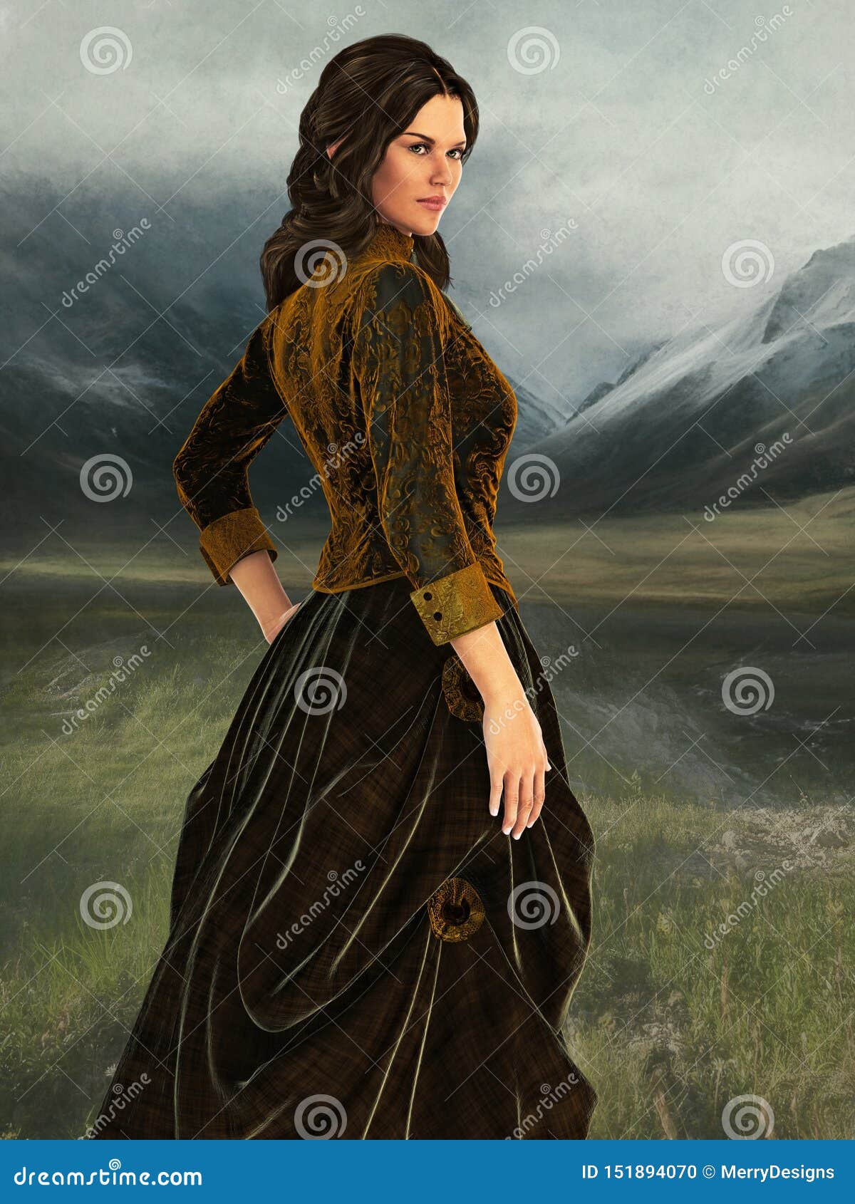 Ejemplo De Una Mujer Hermosa En Ropa Victoriana Stock de ilustración -  Ilustración de biblia, fondo: 151894070