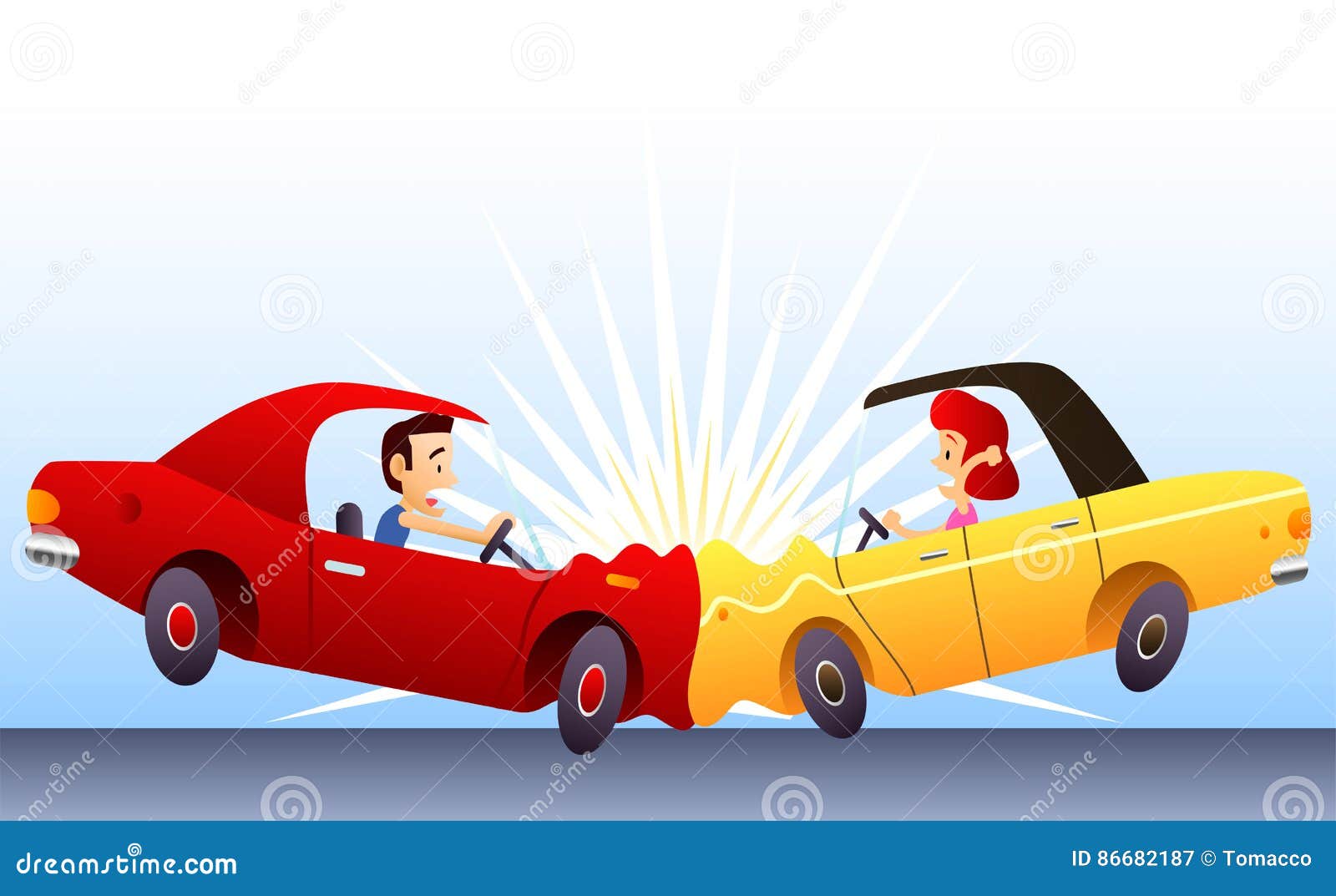 Ejemplo Del Choque De Coche Stock de ilustración Ilustración de