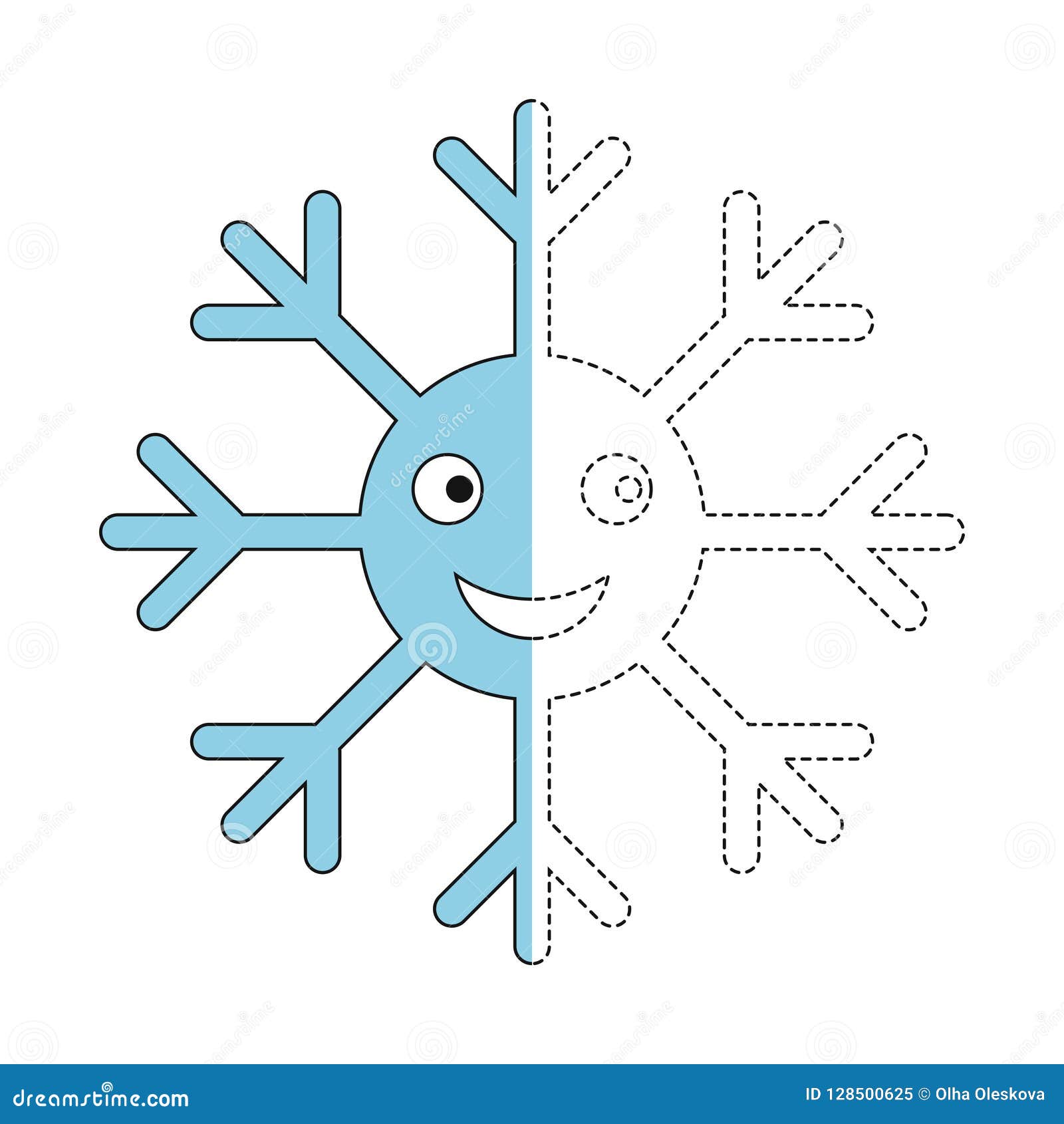 Ejemplo Del Copo De Nieve Para Los Niños Ilustración del Vector -  Ilustración de colorante, snowflake: 128500625