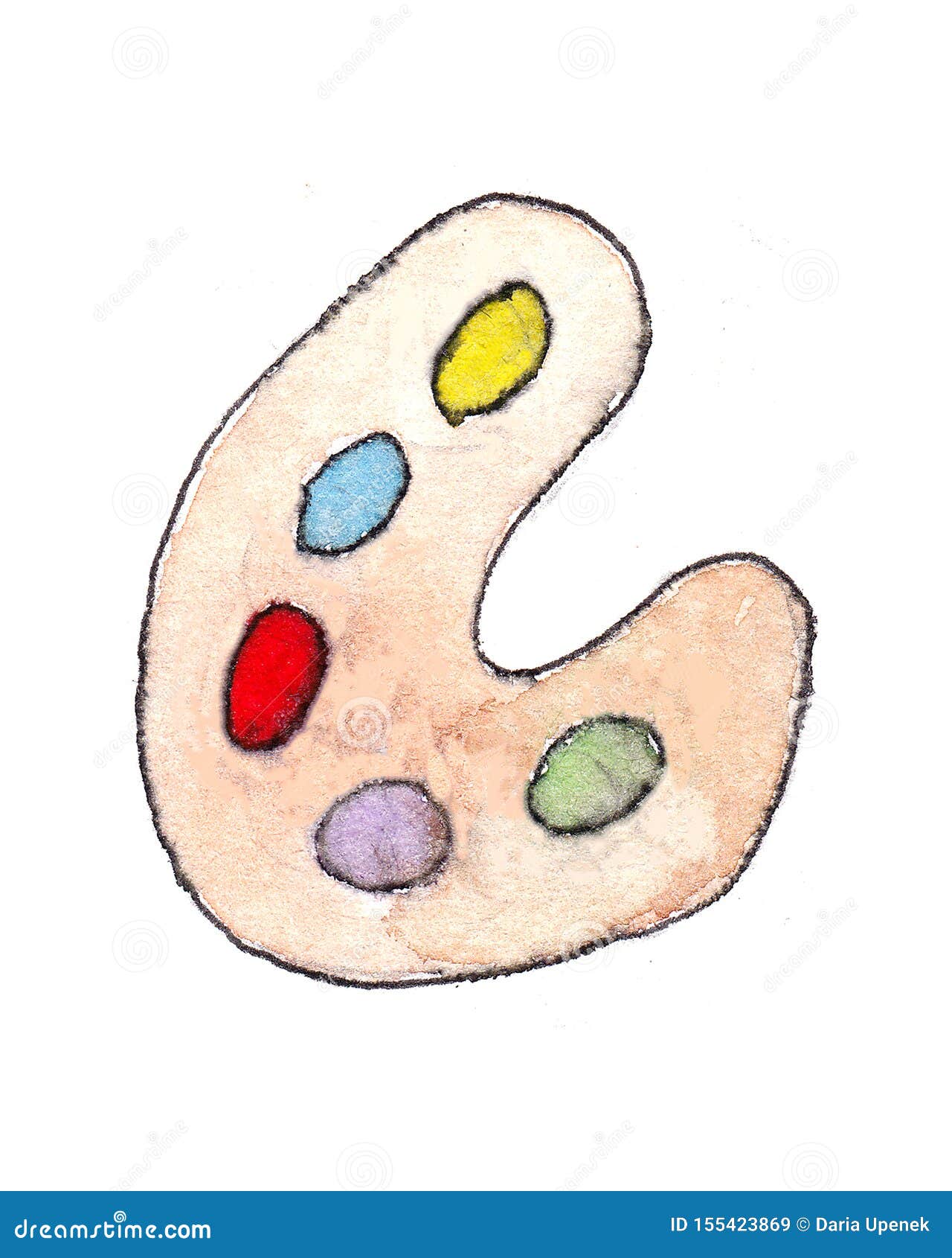 Ejemplo Del Dibujo De La Escuela De De La Paleta Colores De La Acuarela Stock de ilustración - Ilustración de principiante, imagen: 155423869