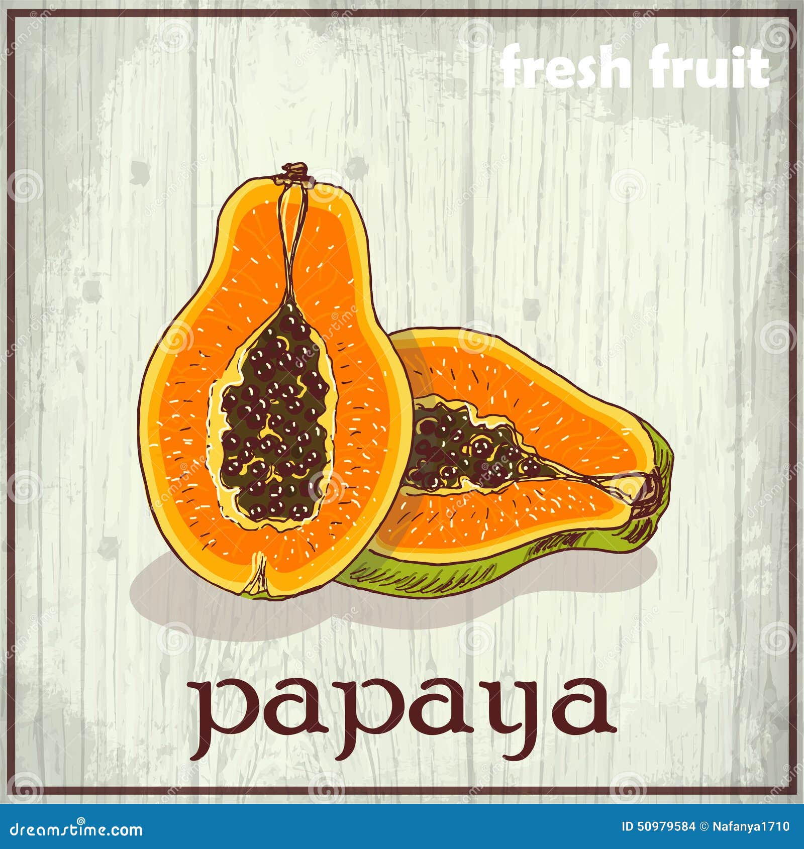 Ejemplo Del Dibujo De La Mano De La Papaya Fondo Del Bosquejo De ...