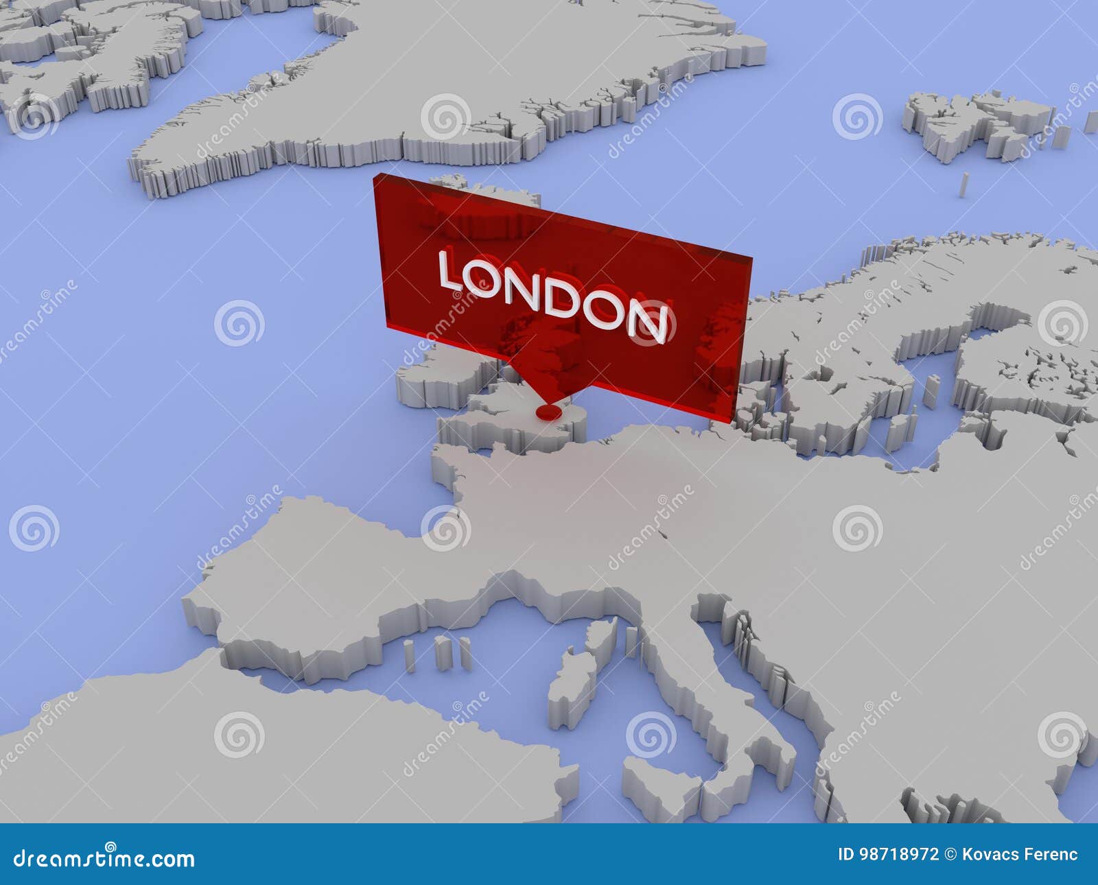 Ejemplo Del Mapa Del Mundo 3d - Londres, Inglaterra Stock de