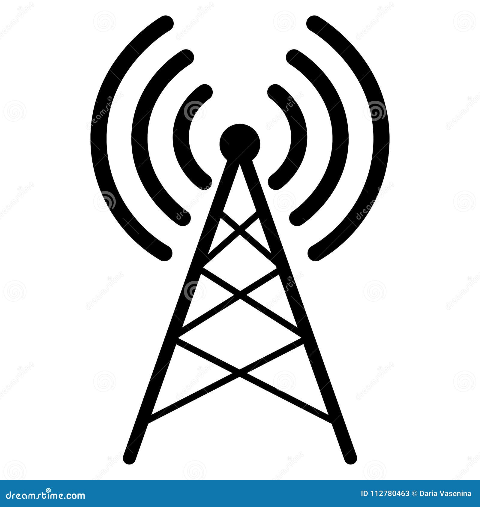 Ejemplo Del Símbolo De La Antena De Radio Ilustración del Vector