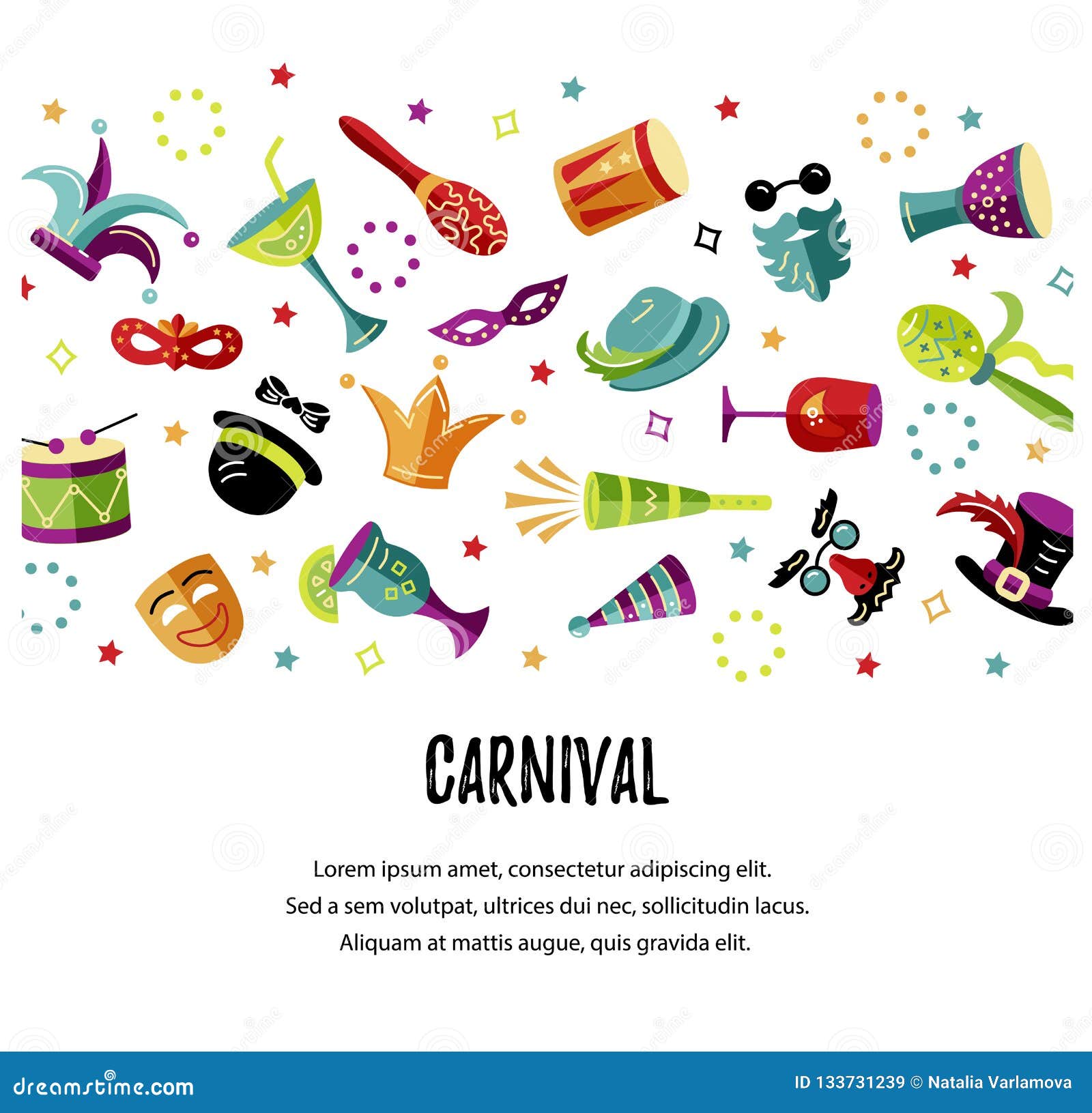 Espinoso Popa Haciendo Ejemplo Del Vector Con Carnaval Y Los Objetos Celebradores Stock de  ilustración - Ilustración de cartel, divertido: 133731239