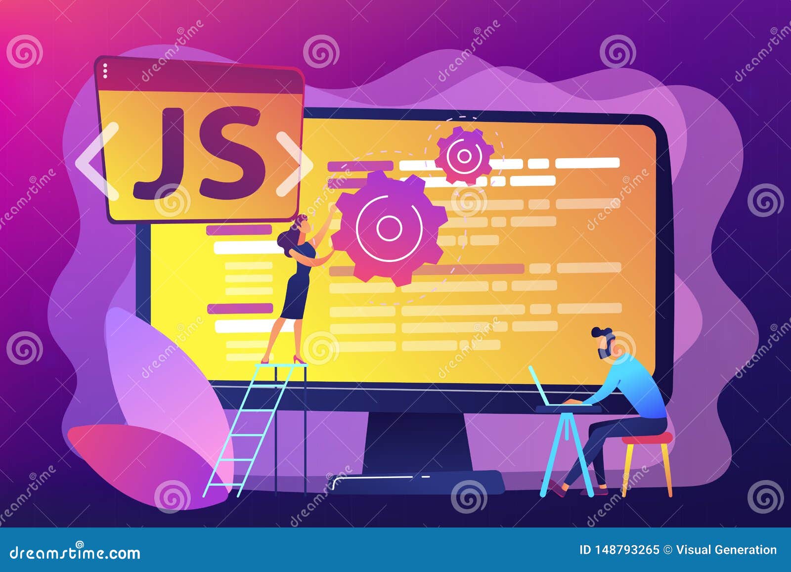 Ejemplo Del Vector Del Concepto Del Javascript Ilustración del Vector ...