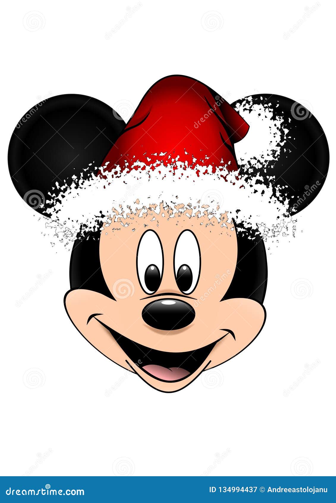 Ejemplo Del Vector De Disney De Mickey Mouse Con El Sombrero Rojo De La  Navidad, Aislado En El Fondo Blanco Fotografía editorial - Ilustración de  primer, negro: 134994437