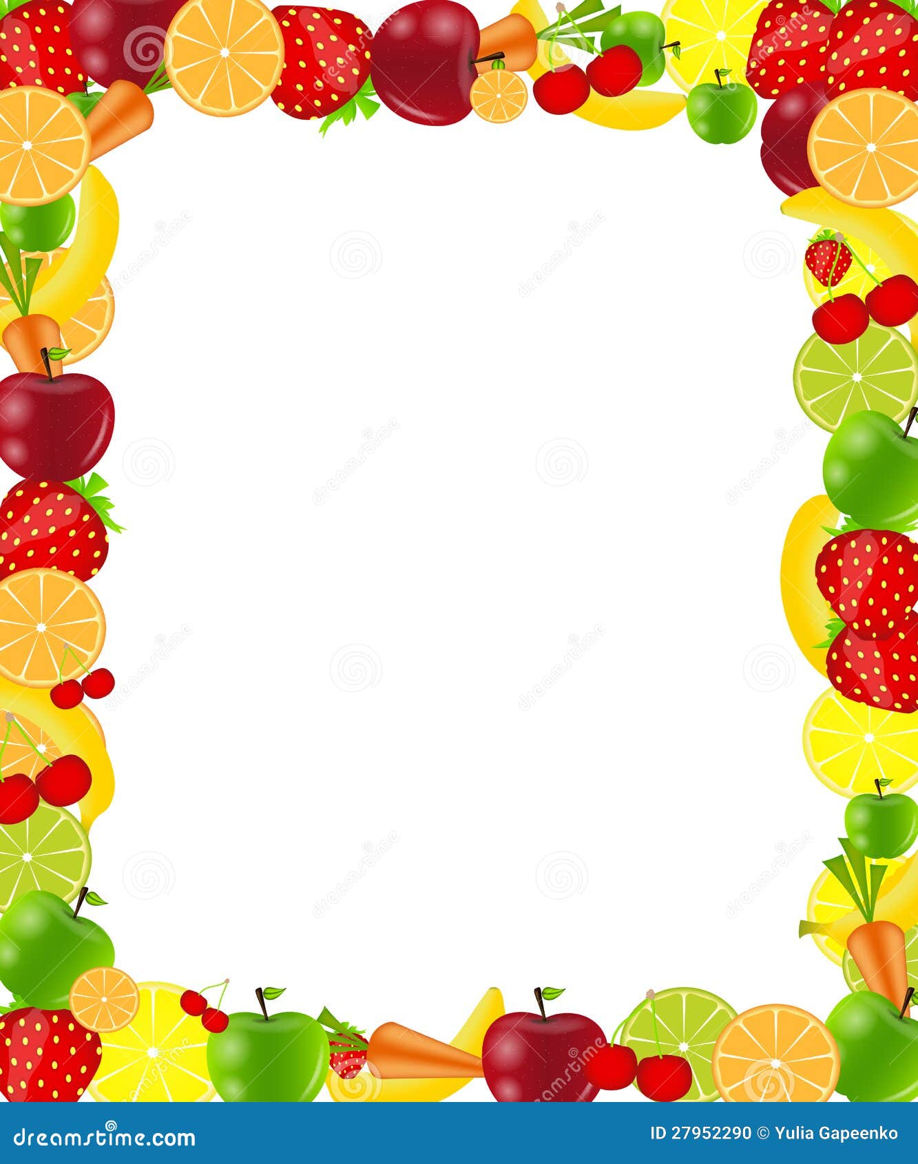 Ilustración Vectorial De Marco De Frutas Ilustración del Vector -  Ilustración de fruta, color: 27952290, image size:1333x1690