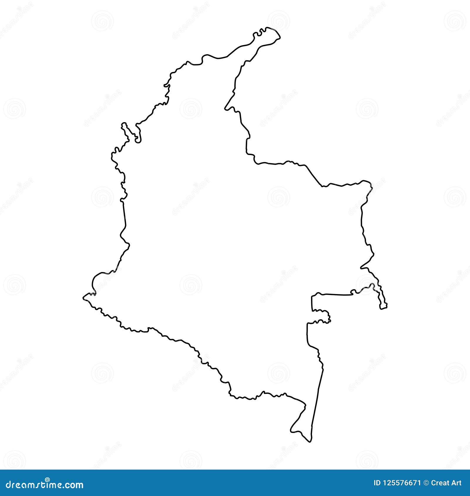 Ejemplo Del Vector Del Mapa Del Esquema De Colombia Ilustración Del