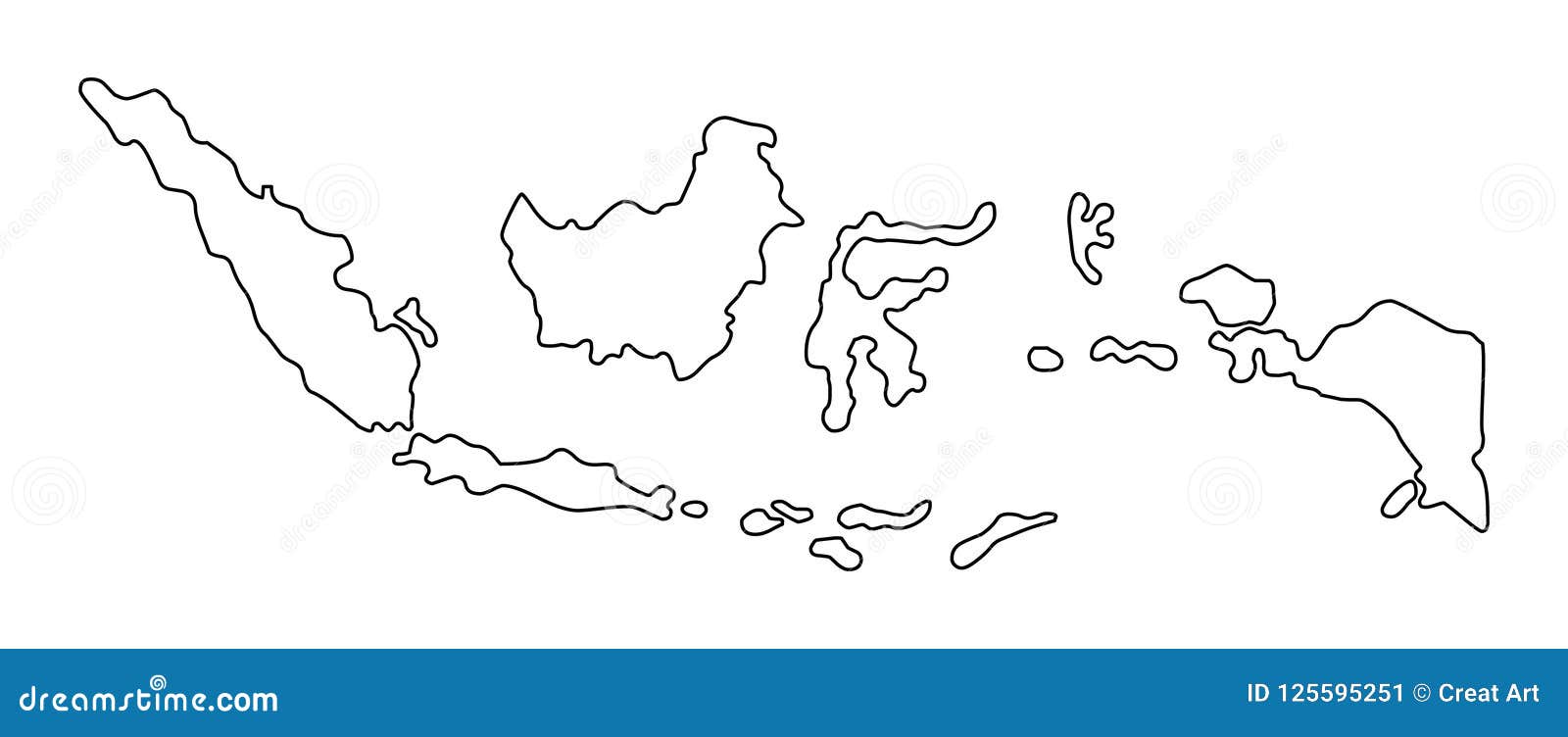 Ejemplo Del Vector Del Mapa Del Esquema De Indonesia Ilustración del