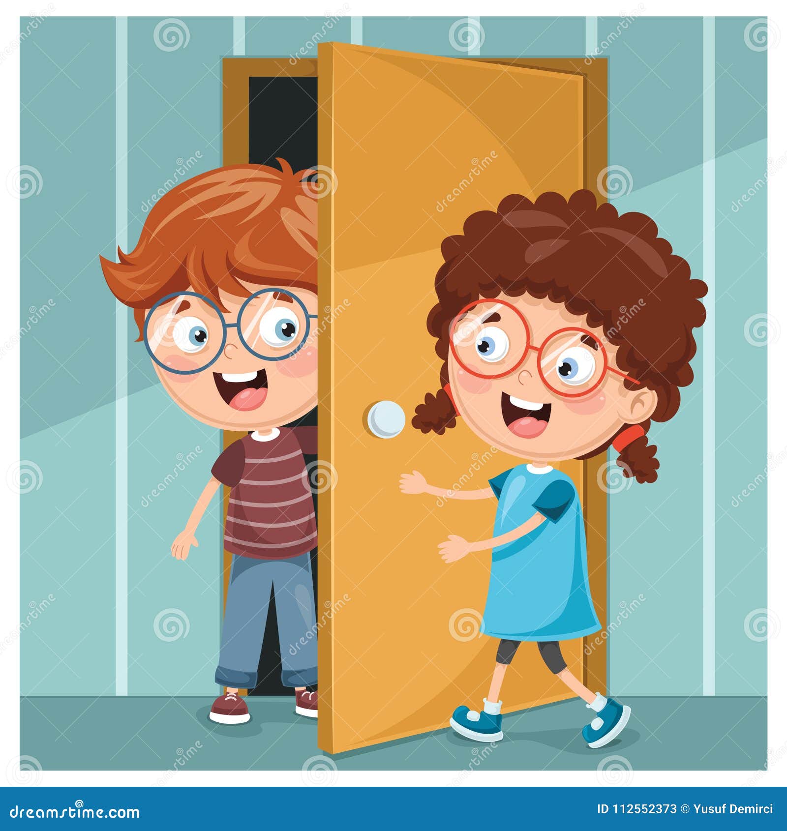 Ilustración Vectorial De Un Niño Abriendo La Puerta Ilustración del Vector  - Ilustración de huésped, ayuda: 112552373, image size:1600x1690