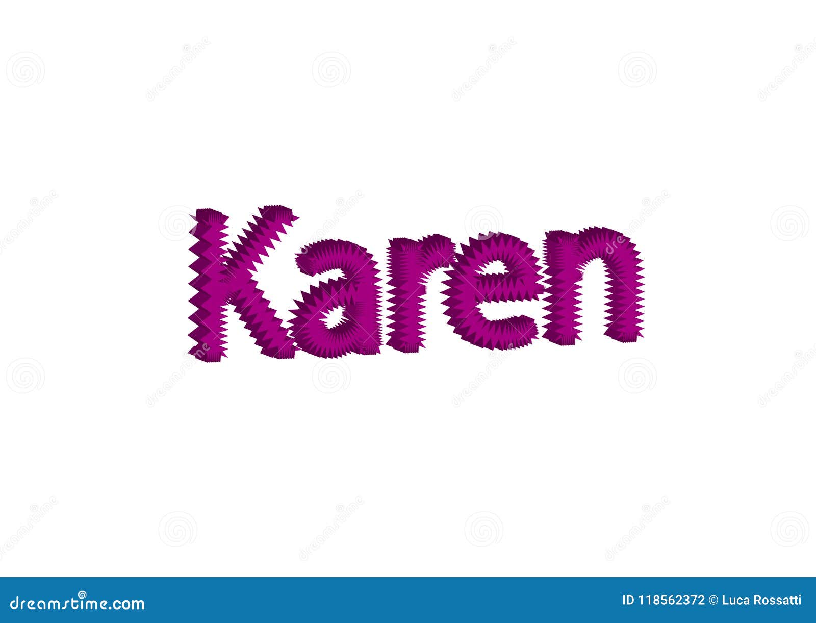 Ejemplo, Nombre Karen Aislada En Un Fondo Blanco Stock de ilustración -  Ilustración de formas, palabra: 118562372
