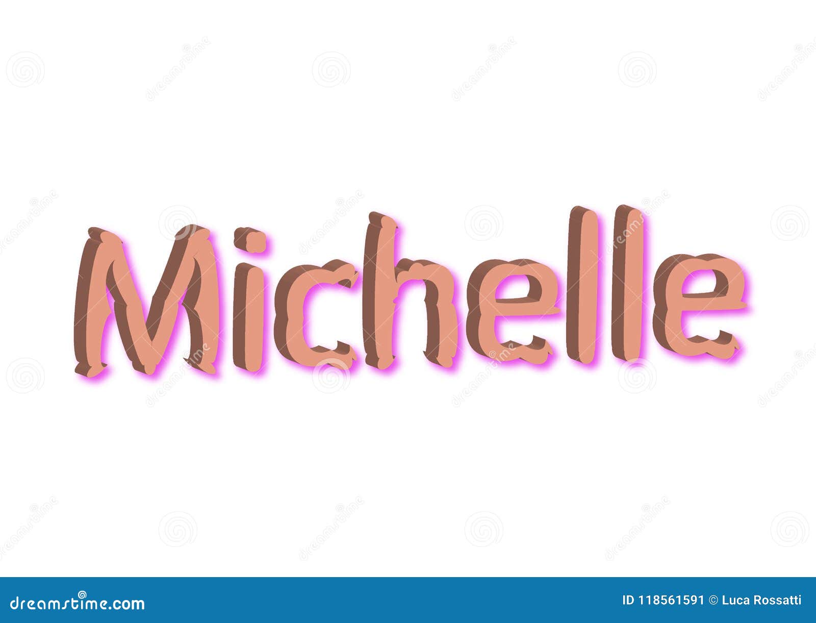 Ejemplo, Nombre Michelle Aislada En Un Fondo Blanco Stock de ilustración -  Ilustración de muchacha, rosa: 118561591