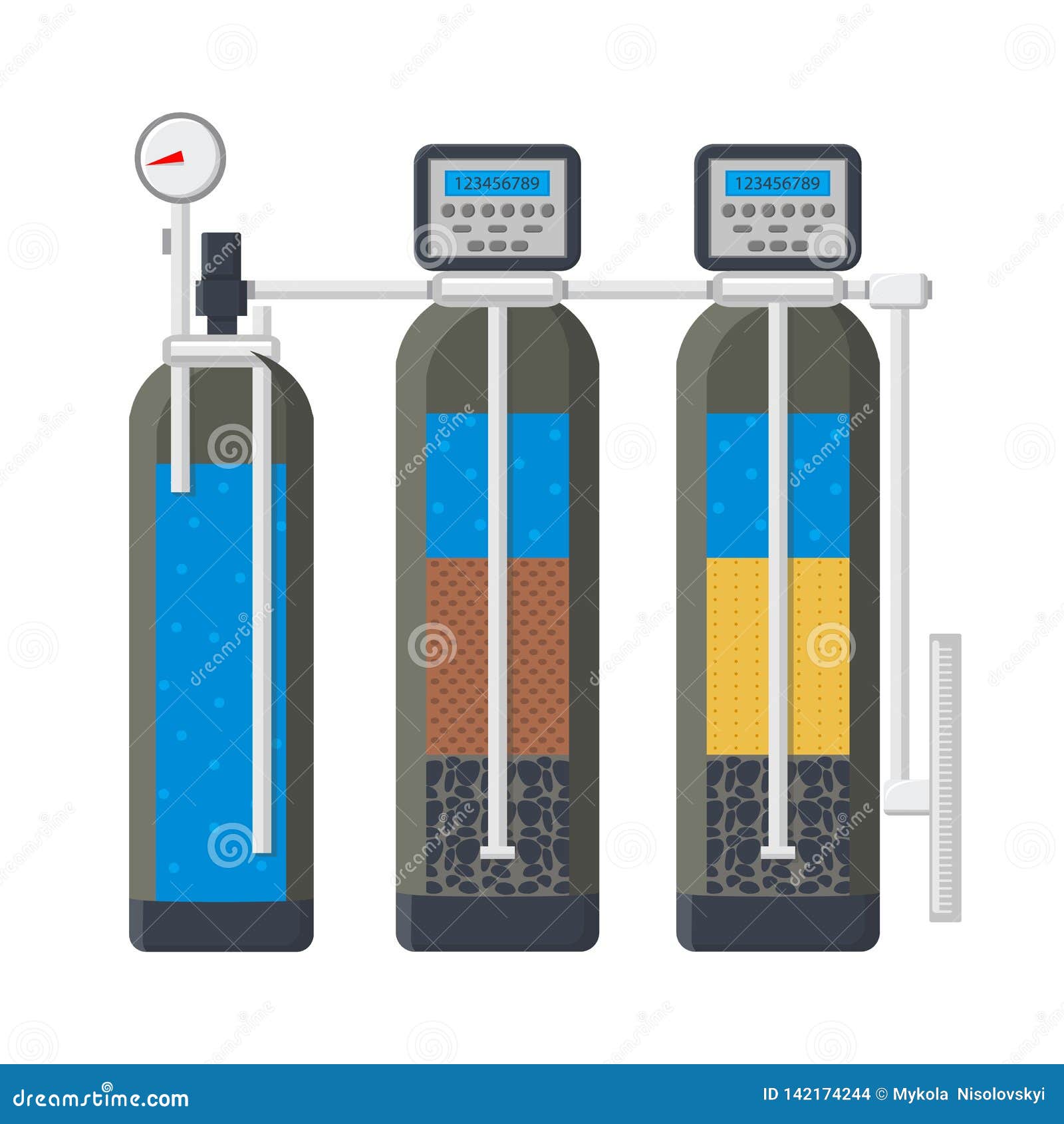 Ejemplo Plano Del Vector Del Sistema De La Filtración Del Agua Ilustración  del Vector - Ilustración de bebida, puro: 142174244