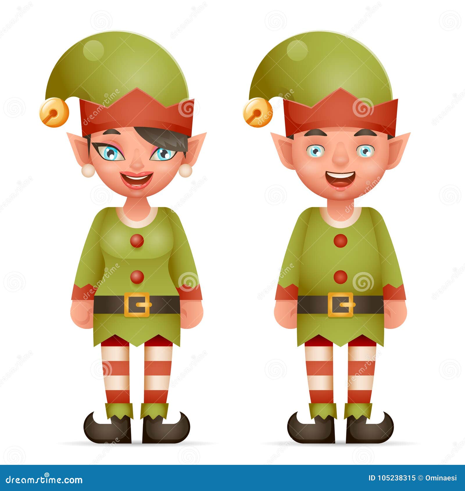 Vector Realista Del Diseño Determinado De Los Iconos Del Duende De La  Muchacha De La Navidad De Santa Teen Icons New Year De Los Ilustración del  Vector - Ilustración de conjunto, amigos