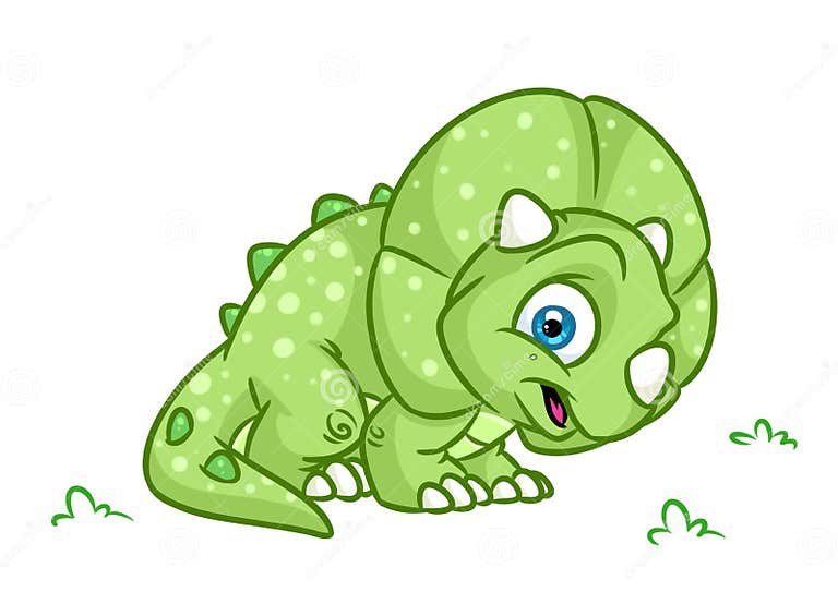 Ejemplos De La Historieta Del Triceratops Del Dinosaurio Stock De Ilustración Ilustración De