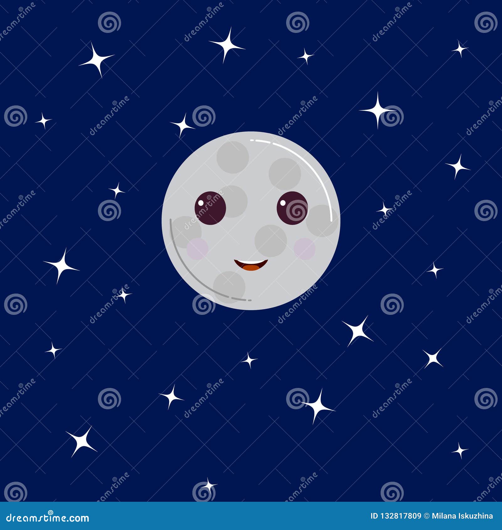 Ejemplos De La Noche Con Los Personajes De Dibujos Animados Sonrientes  Divertidos De La Luna Ilustración del Vector - Ilustración de estilo,  blanco: 132817809