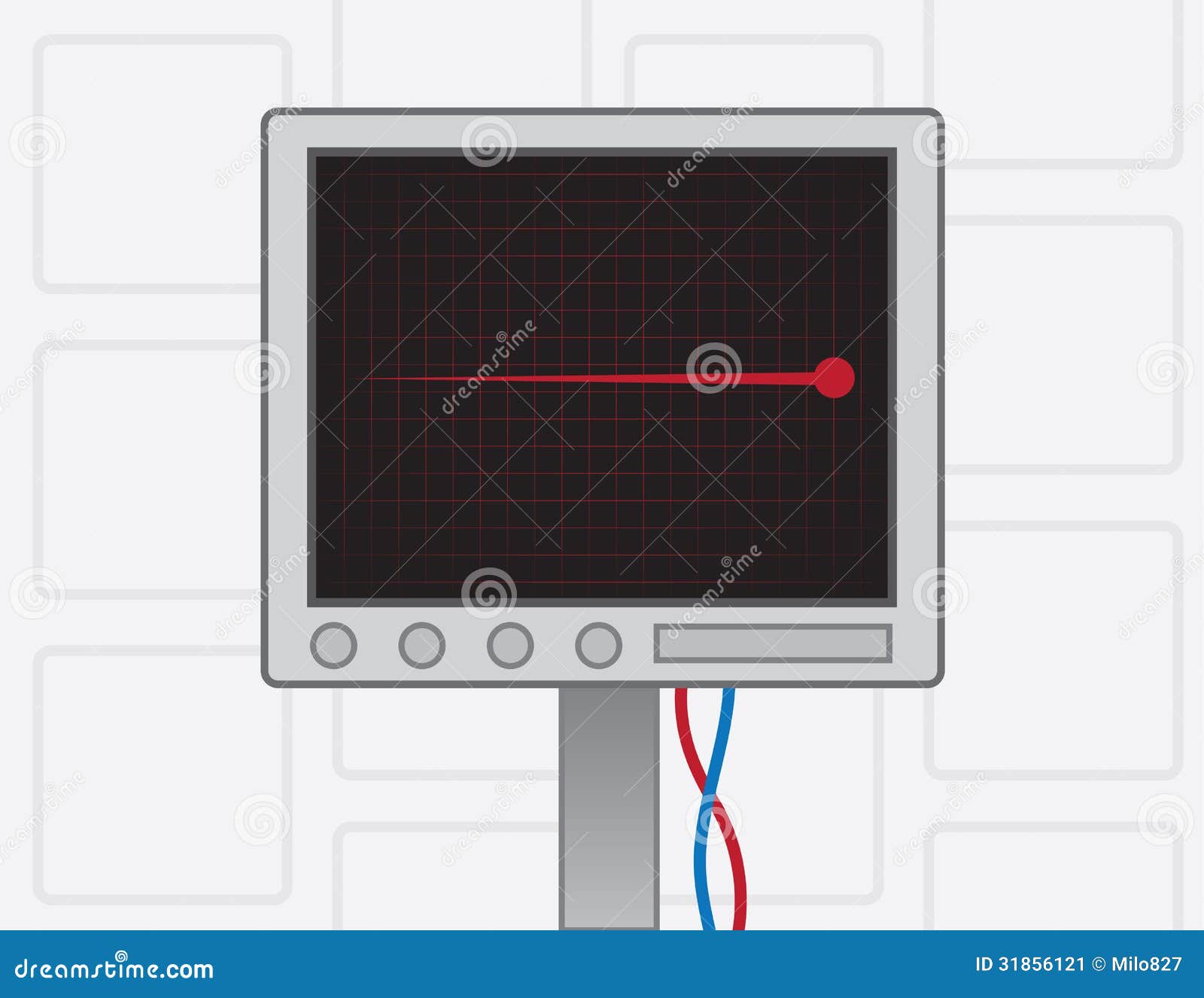 EKG Machine Red Flatline Stock Image Image 31856121