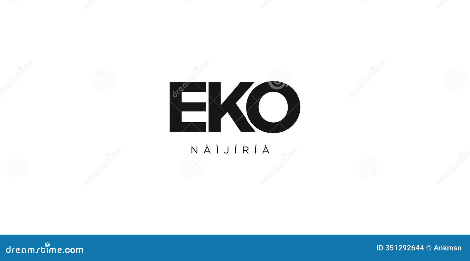 eko in the nigeria emblem. the  features a geometric style,   with bold typography in a modern font. the
