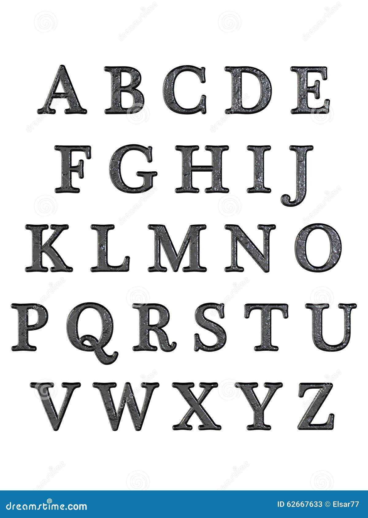 Letras De Abecedario En 3d El alfabeto letra 3D stock de ilustración. Ilustración de hardware -  62667633