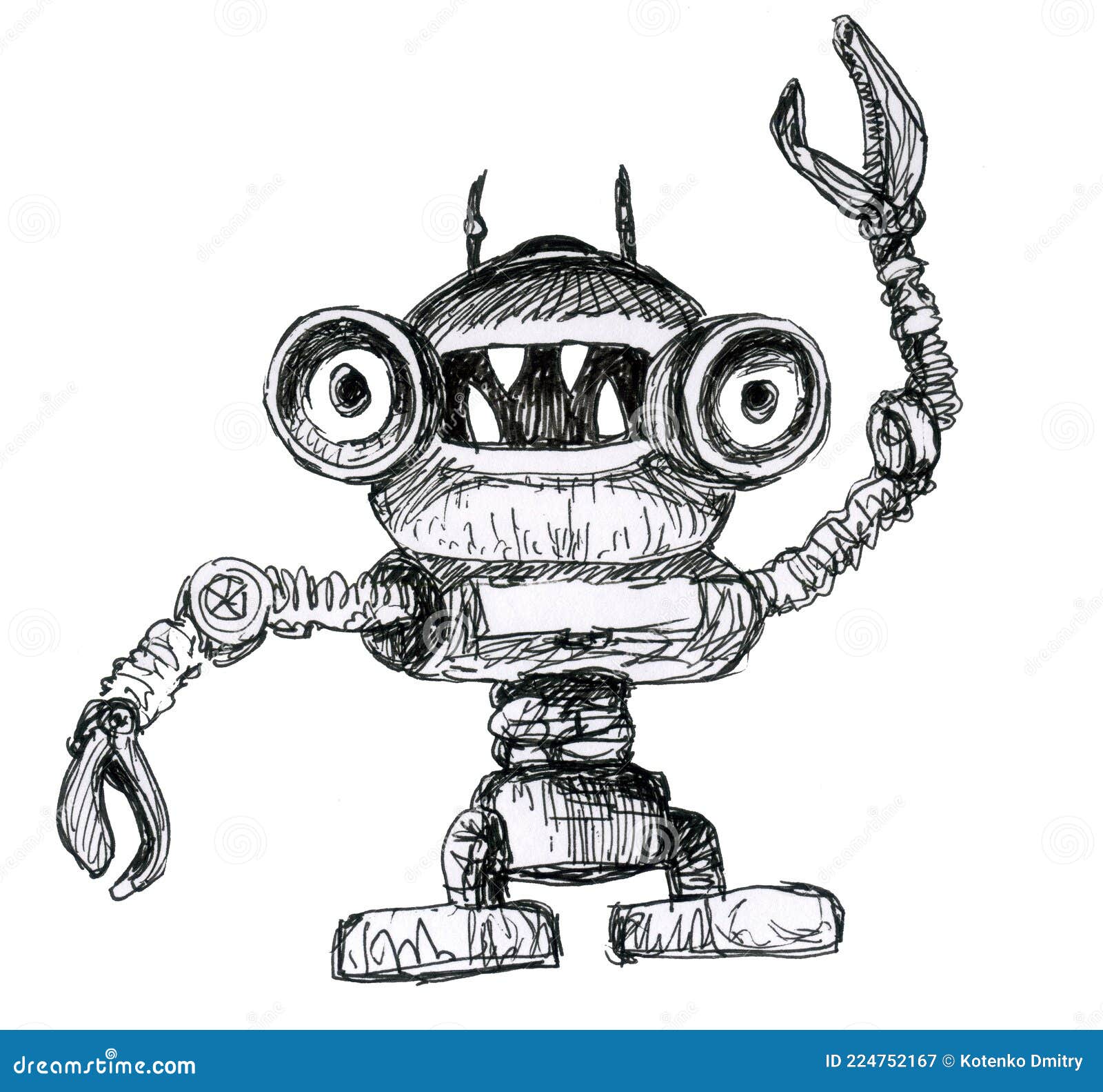 El Astronauta Robot Levantó La Mano. Estilo De Dibujos Animados. Stock de  ilustración - Ilustración de persona, concepto: 224752167