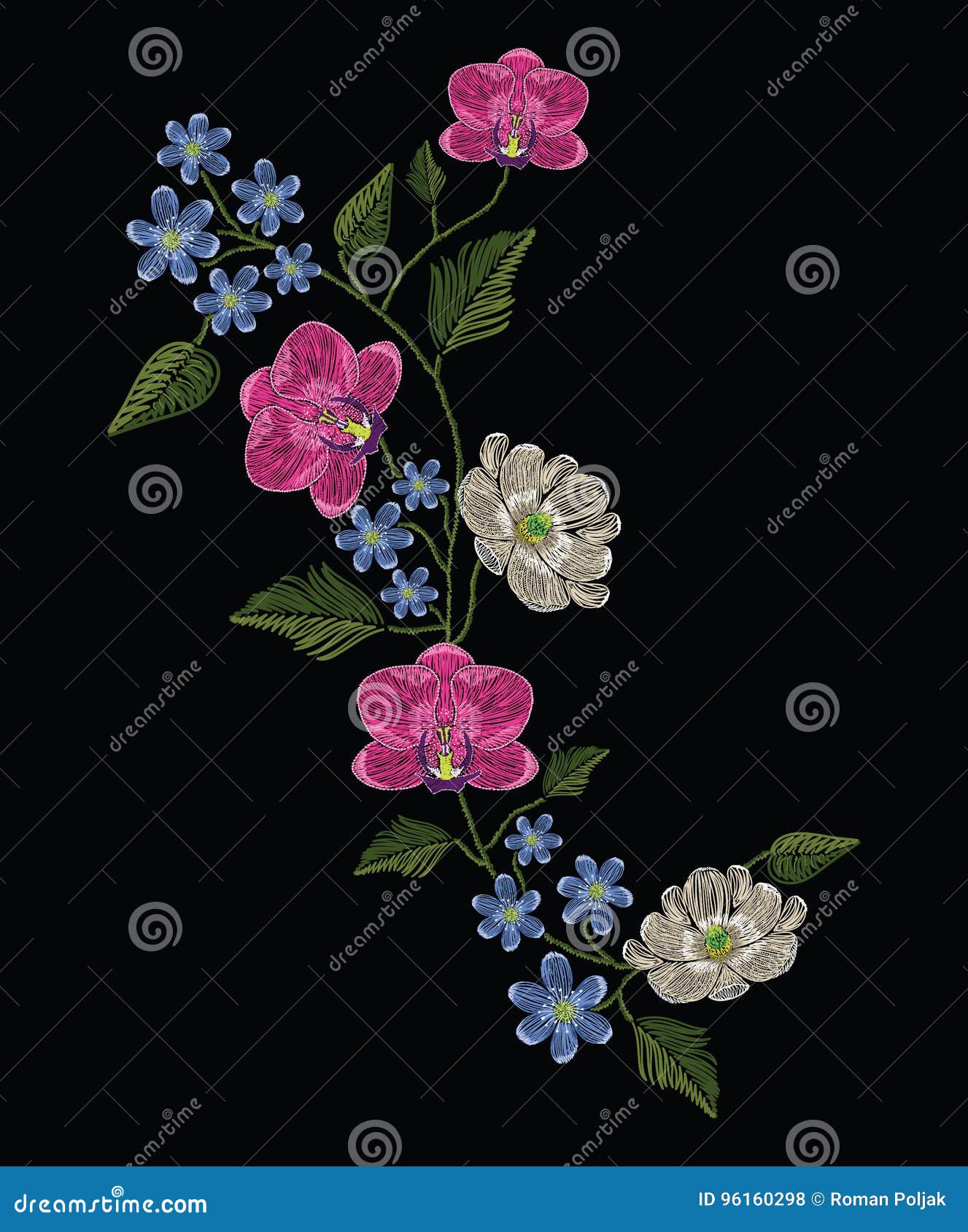 El Bordado Cose Con La Orquídea, La Magnolia Y La Flor Del Hepatica Ilustración del Vector - Ilustración de gente, lirio: 96160298 El Bordado Cose Con La Orquídea, La Magnolia Y La Flor Del Hepatica Ilustración del Vector - Ilustración de gente, lirio: 96160298