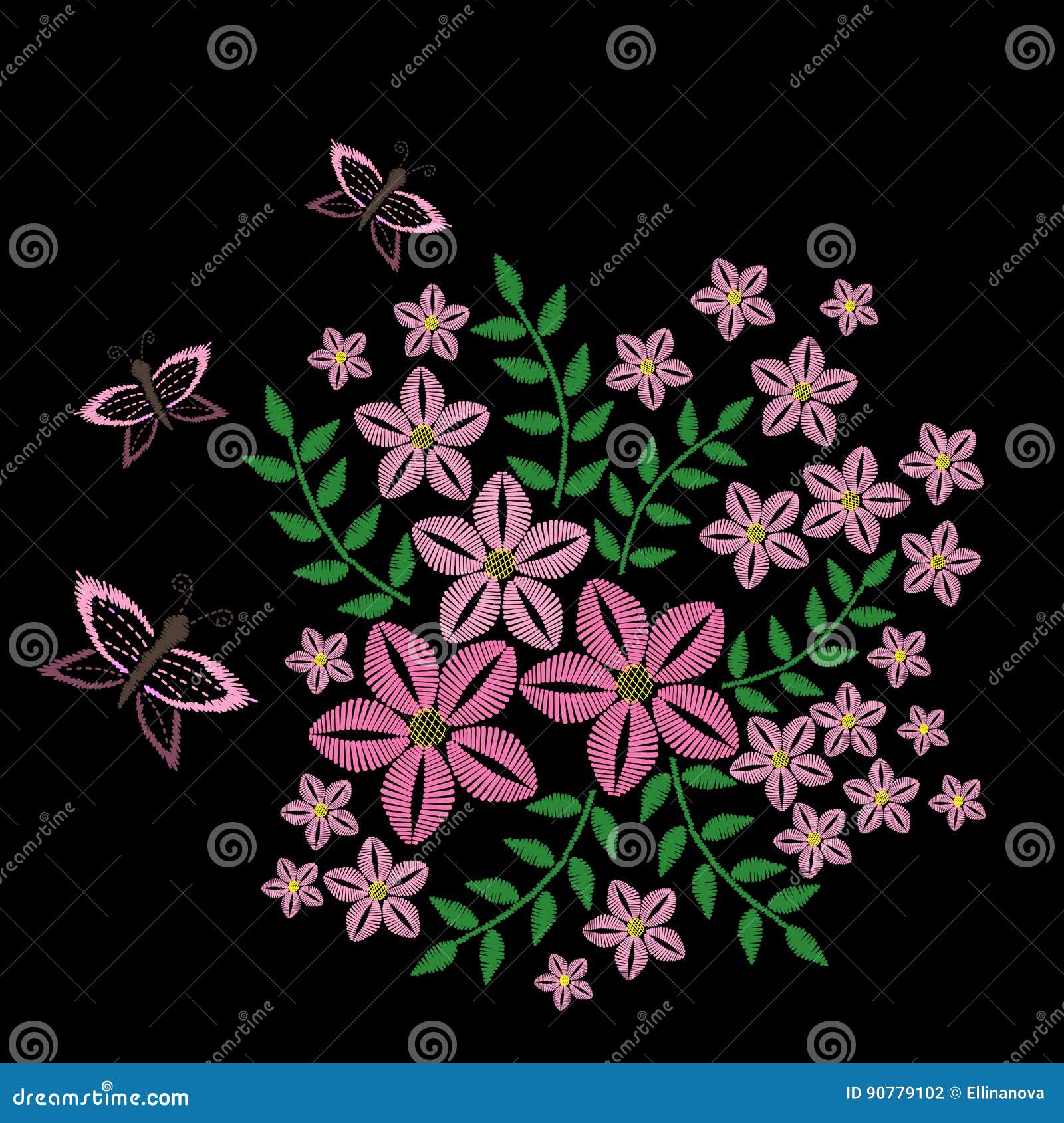 El Bordado Cose La Imitación Con Ingenio Rosado De La Mariposa Y De La Flor Ilustración del Vector - Ilustración de naturalness, rosa: 90779102 El Bordado Cose La Imitación Con Ingenio Rosado De La Mariposa Y De La Flor Ilustración del Vector - Ilustración de naturalness, rosa: 90779102