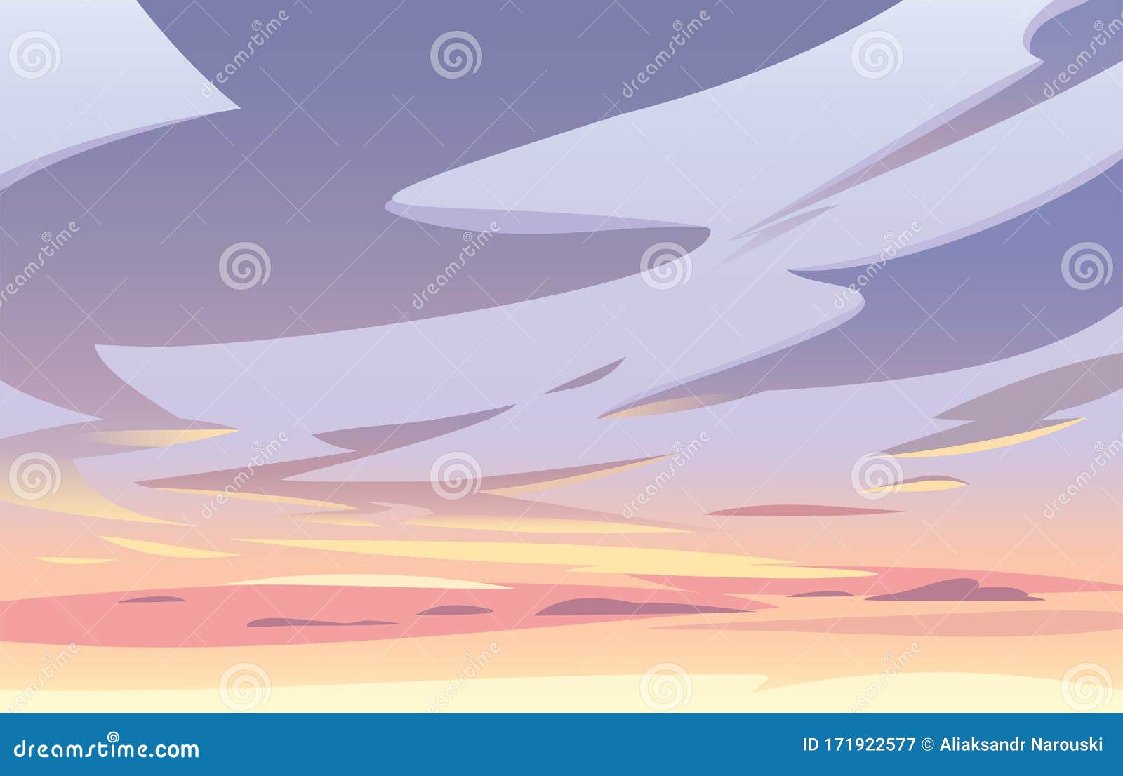 El Cielo Del Paisaje Vectorial Con Nubes Fondo Del Atardecer Ilustración  del Vector - Ilustración de ambiente, aeroplano: 171922577