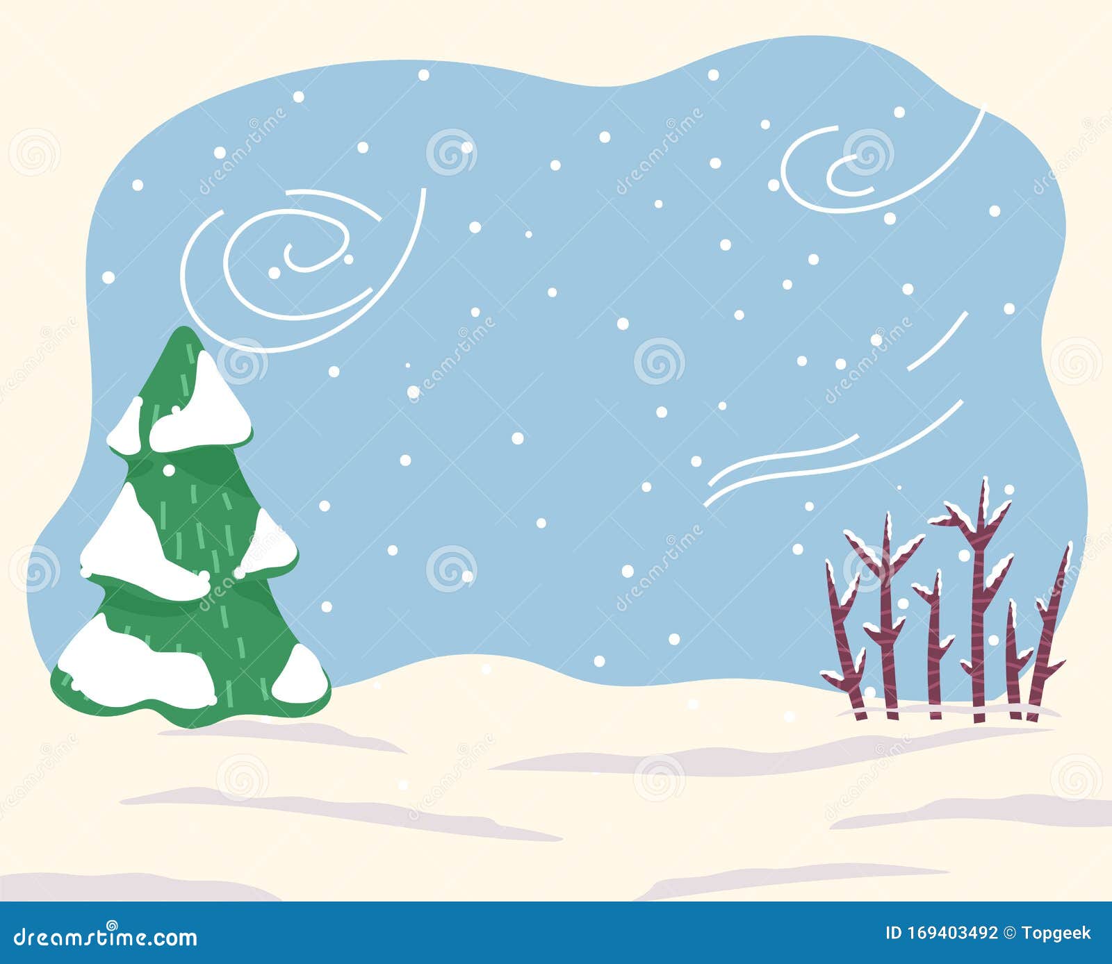 El Clima Invernal Se Desvanece En El Bosque, Tierra De Nieve Ilustración  del Vector - Ilustración de estacional, snowflake: 169403492