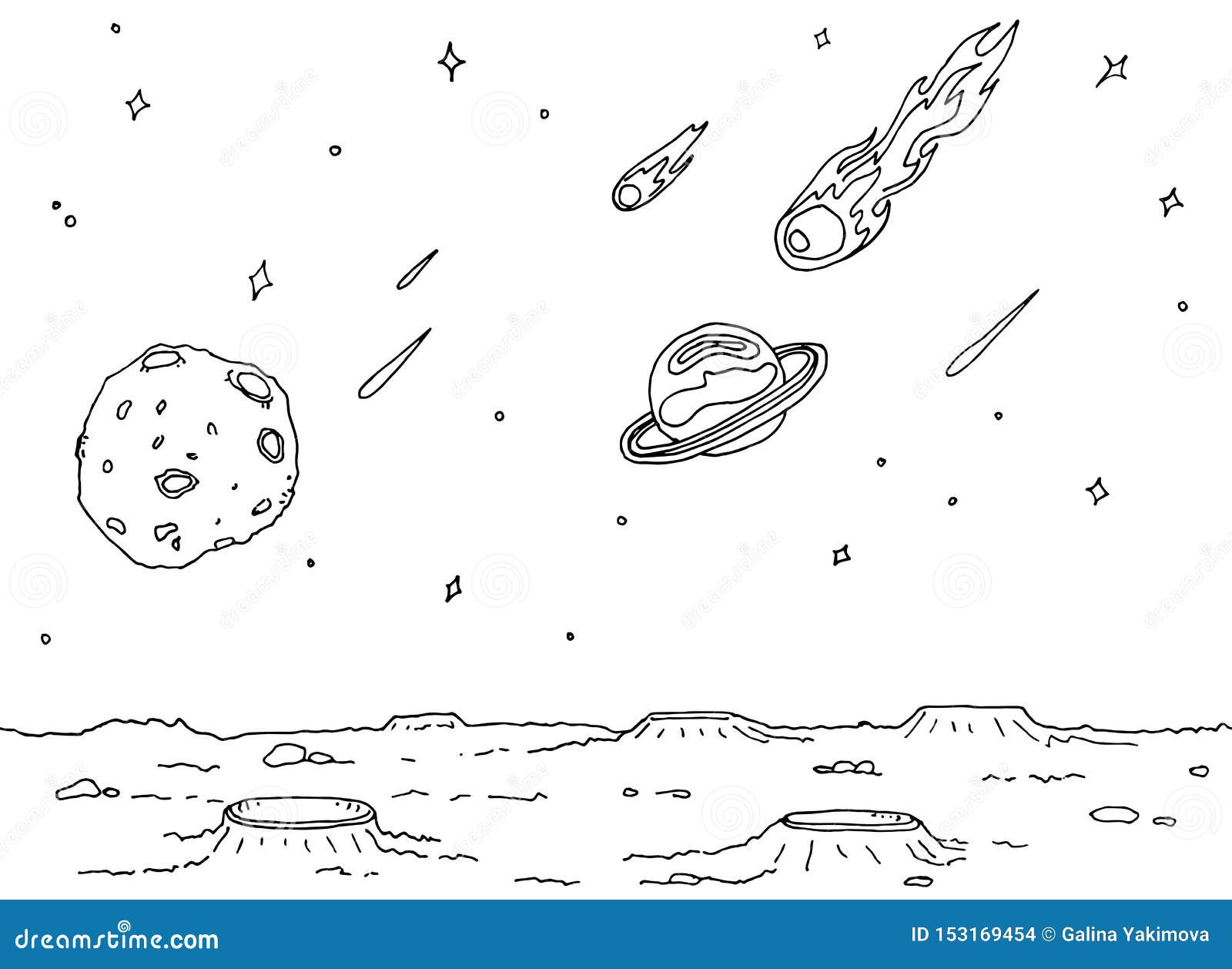El Cometa Y Los Asteroides Están Cayendo En La Superficie De Un Planeta Con Los Cráteres Ejemplo Del Esquema Del Vector, Horizont Ilustración del Vector - Ilustración de cosmos, luna: 153169454 El Cometa Y Los Asteroides Están Cayendo En La Superficie De Un Planeta Con Los Cráteres Ejemplo Del Esquema Del Vector, Horizont Ilustración del Vector - Ilustración de cosmos, luna: 153169454