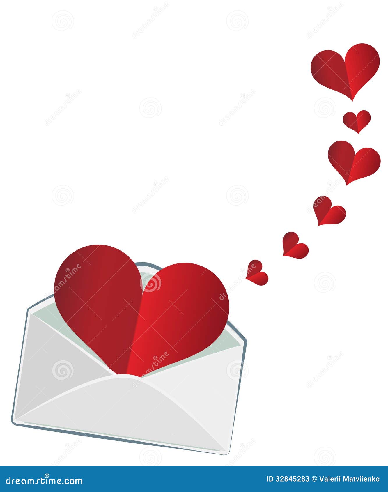 El corazón en el sobre ilustración del vector. Ilustración de