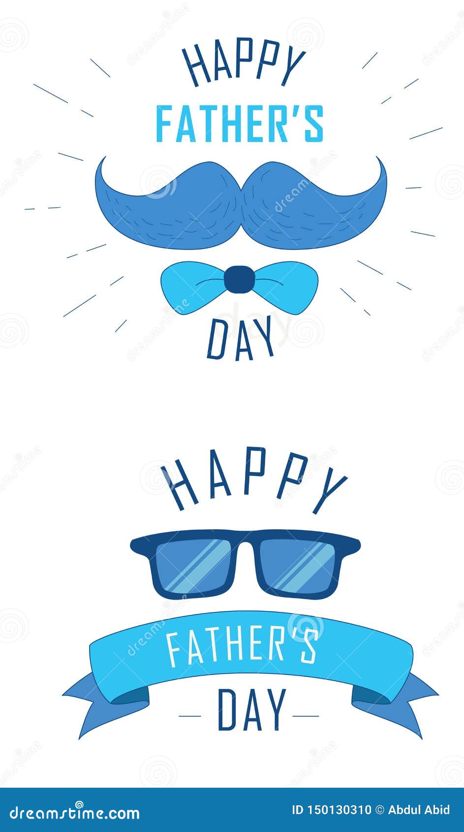 El Día De Padre: Tarjeta De Felicitación Del Papá Con Color Azul Agradable  Stock de ilustración - Ilustración de azul, estilo: 150130310