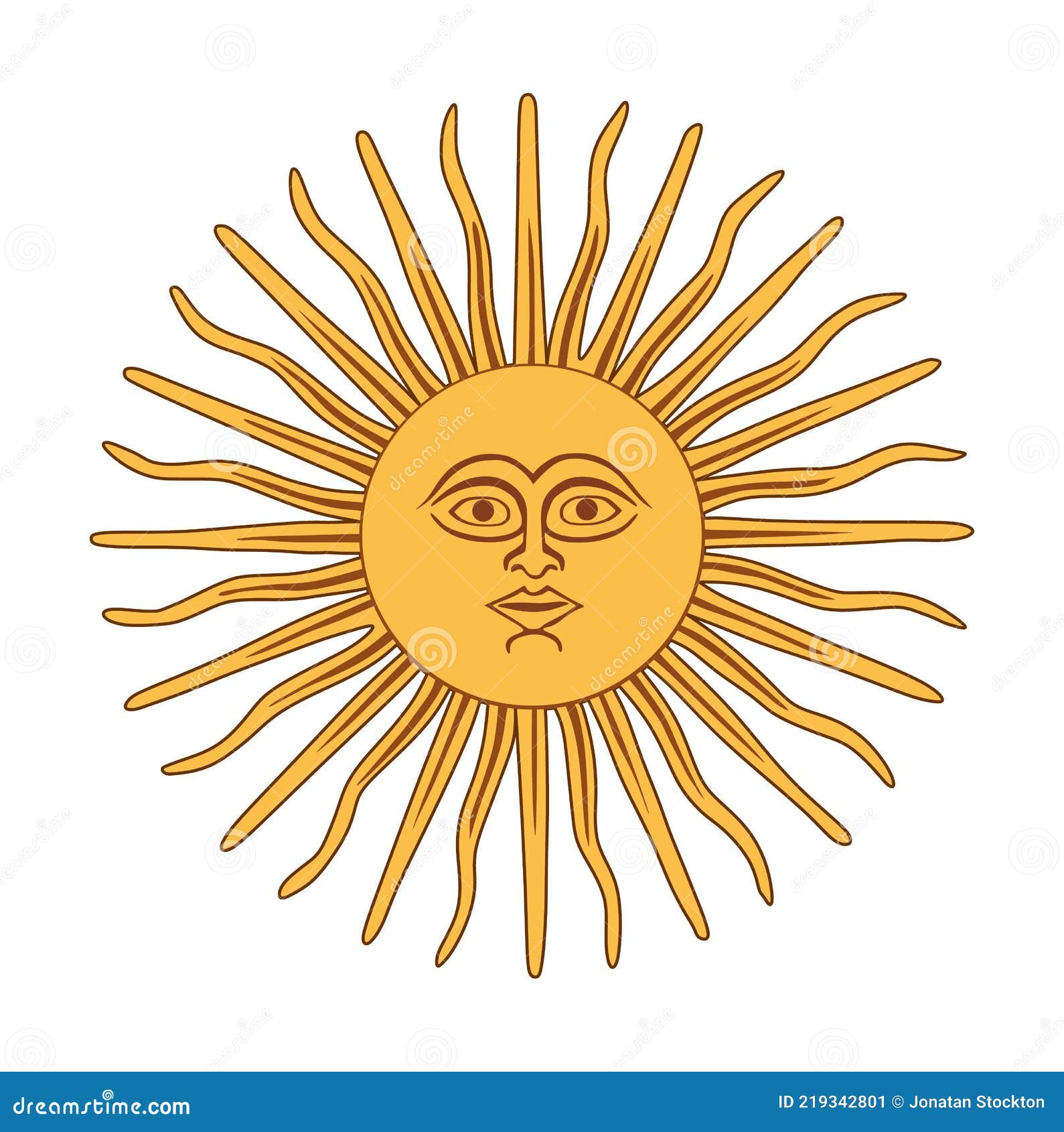 El Dios Sol Inca. Sol De Mayo. Inca Dios Inti De Argentina Y Uruguay