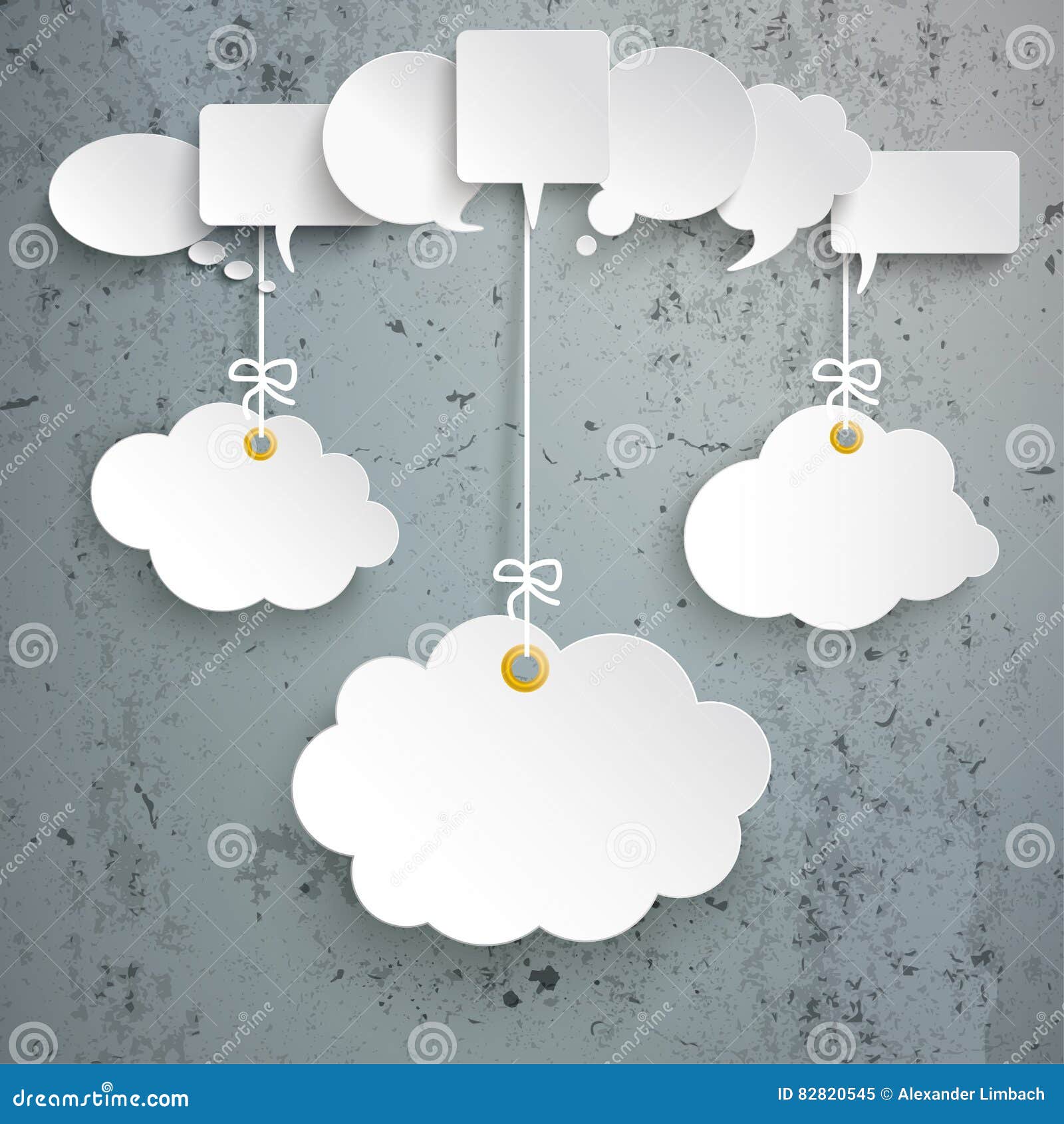 El Discurso Burbujea 3 Nubes Colgantes Concretas Ilustración Vector Ilustración de humor, aviso: 82820545