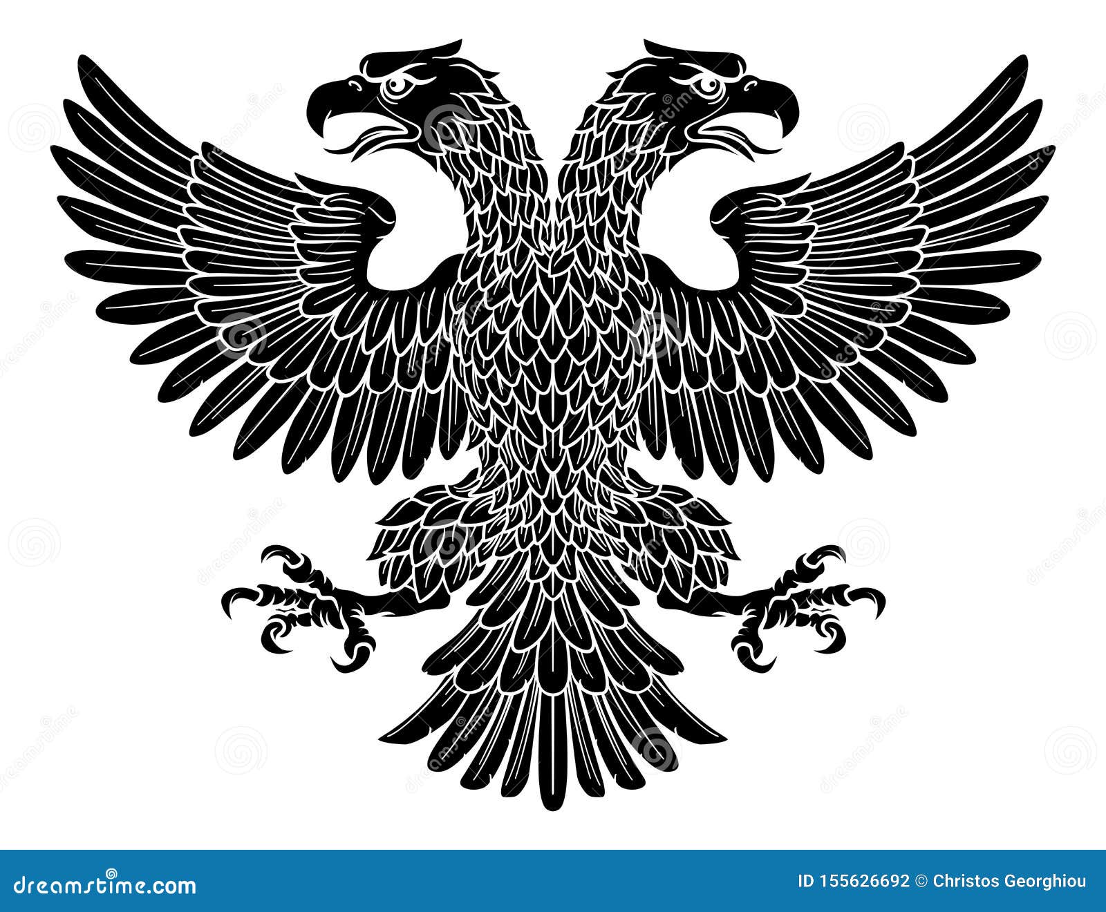 El Doble Dirigió Eagle Imperial Con Dos Cabezas Ilustración del Vector -  Ilustración de petersburgo, romano: 155626692