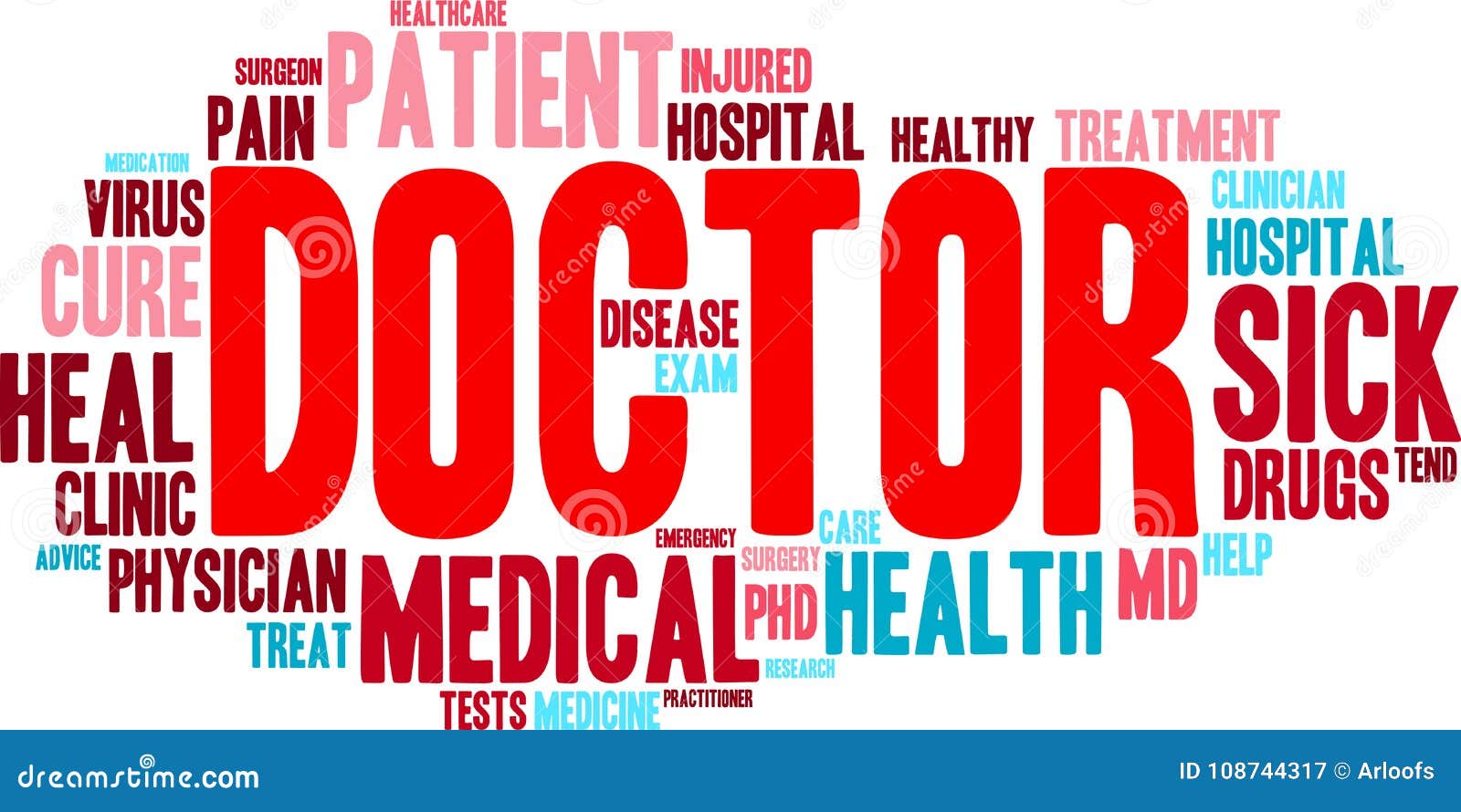 El doctor Word Cloud stock de ilustración. Ilustración de tratamiento 108744317
