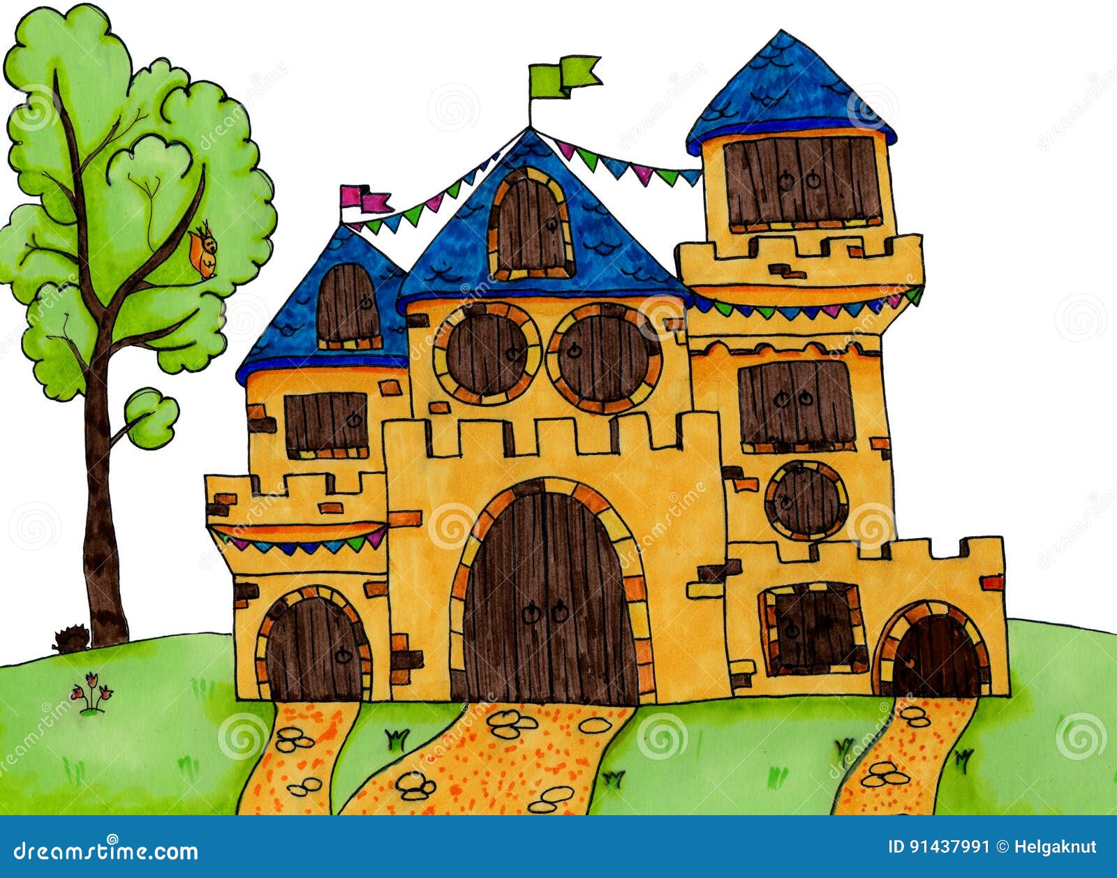 El Ejemplo De Los Niños Del Castillo Stock de ilustración - Ilustración de  bosquejo, cabritos: 91437991