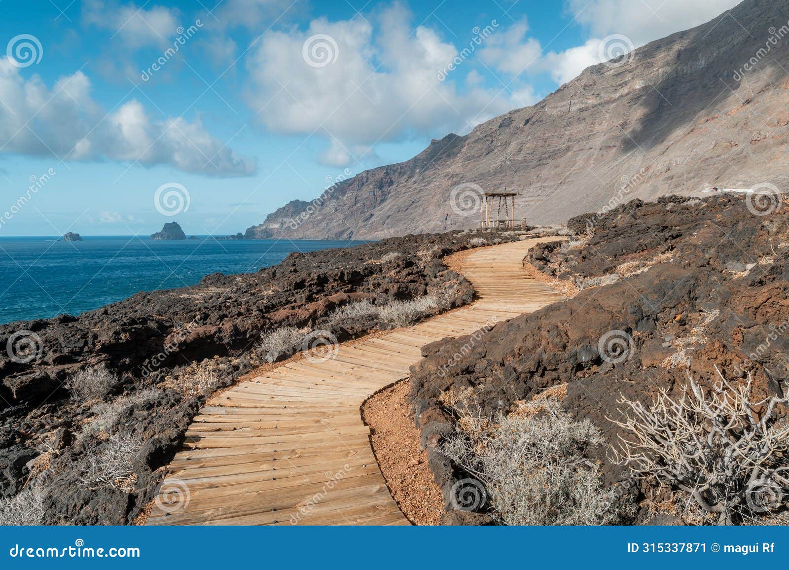coastal path in las puntas. el hierro island. canary islands