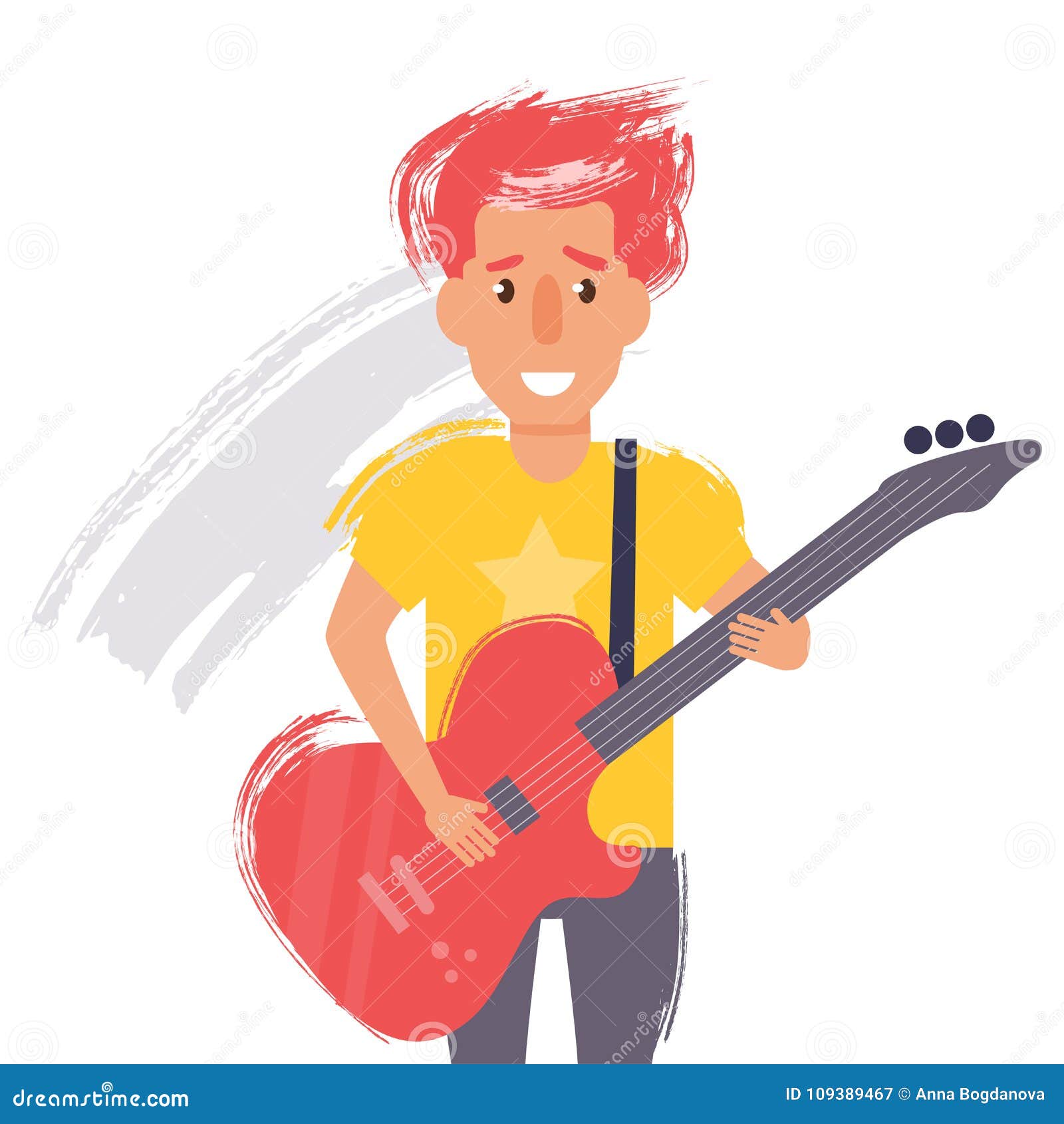 El Hombre Toca La Guitarra Vector Ilustración del Vector Ilustración