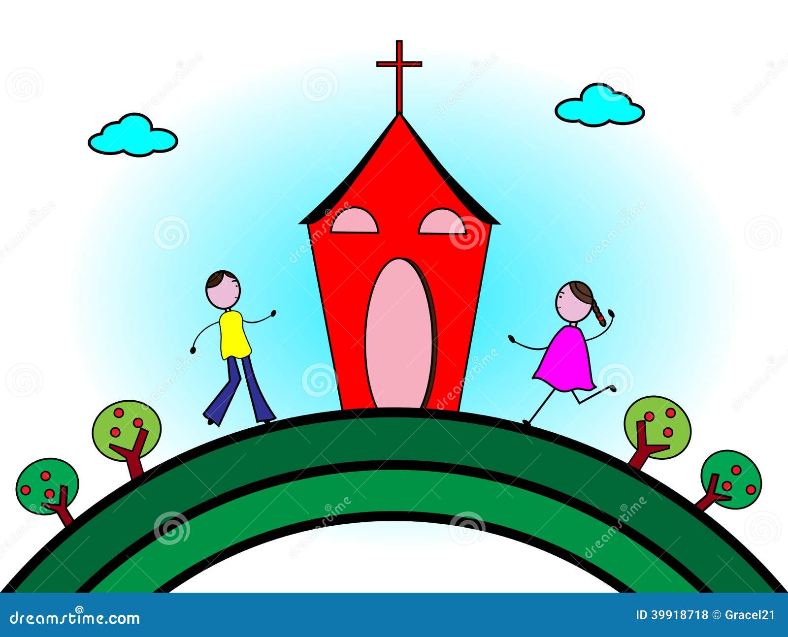 El ir a la iglesia ilustración del vector. Ilustración de cruz - 39918718 El ir a la iglesia ilustración del vector. Ilustración de cruz - 39918718