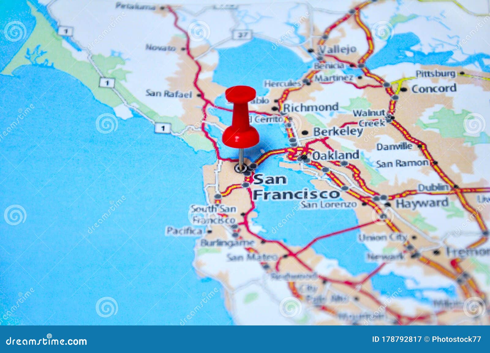El Mapa De Usa San Francisco Imagen De Archivo Imagen De Macro Vacaciones 178792817