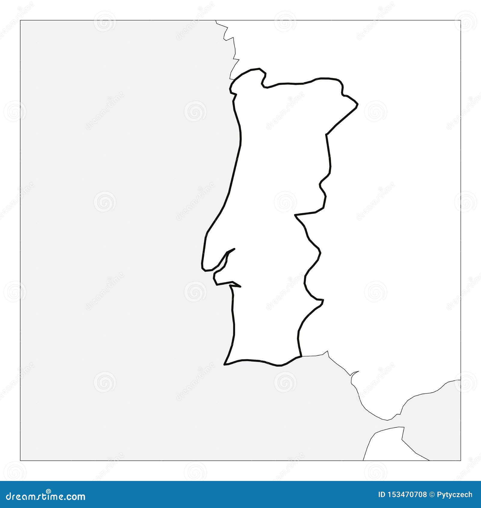 El Mapa Del Esquema Grueso Del Negro De Portugal Destac Con Los Pa Ses