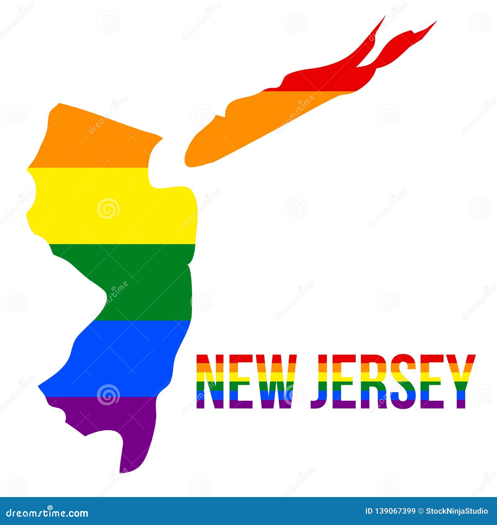Excretar empujar Antídoto El Mapa Del Estado De New Jersey En Bandera Del Arco Iris De LGBT  Comprendió Seis Rayas Con El Texto De New Jersey LGBT Ilustración del  Vector - Ilustración de comunidad, indicador: