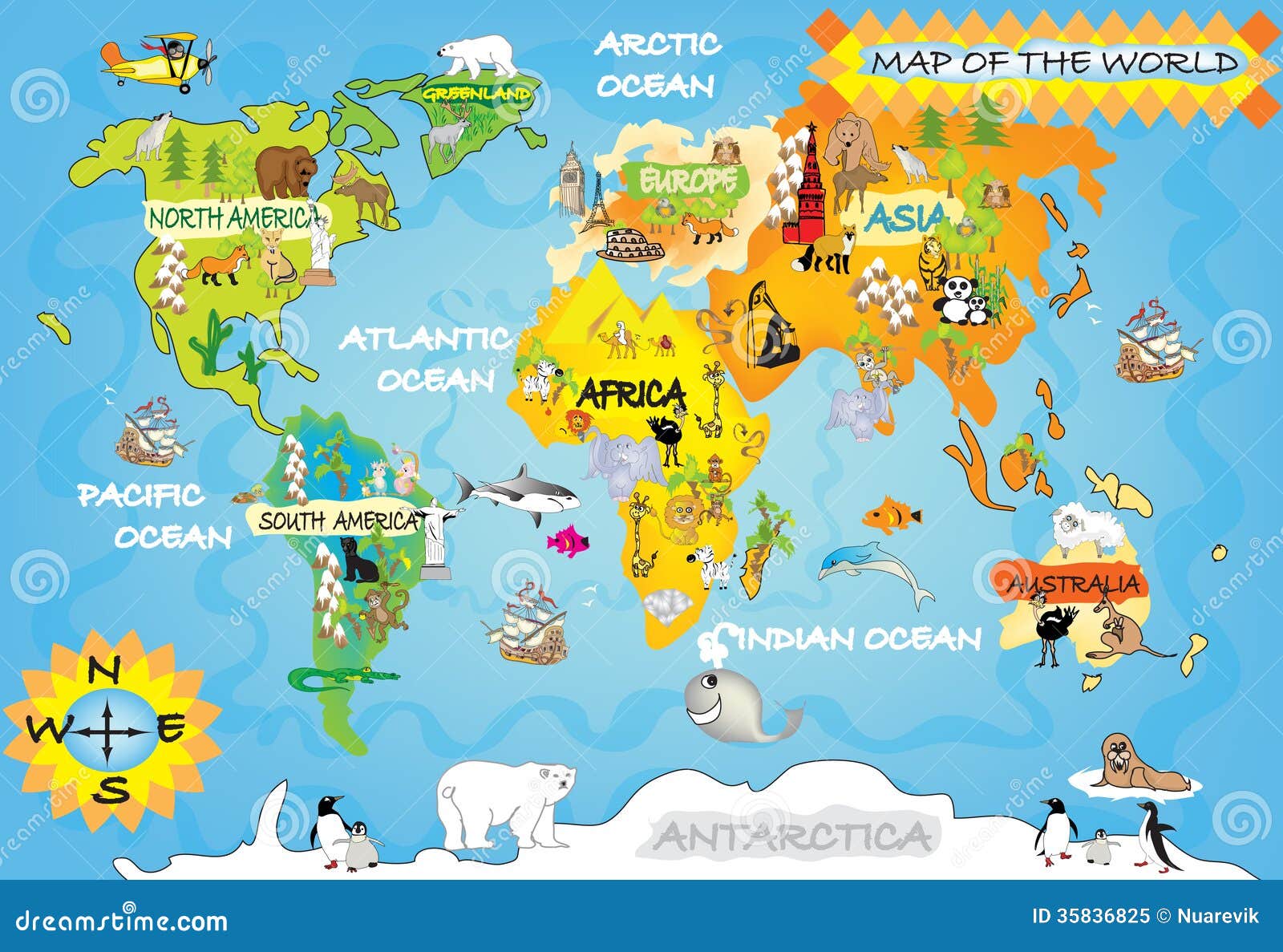 El mapa del mundo del niño stock de ilustración. Ilustración de ...