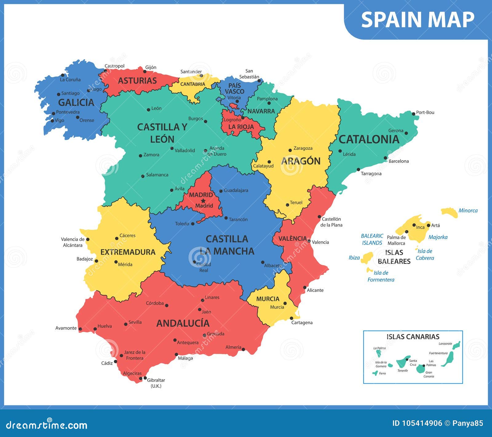 Mapa De Espana Regiones El Mapa Detallado De La España Con Las Regiones O Estados Y Ciudades, Capitales Ilustración Del Vector - Ilustración De Extracto, Provincia: 105414906 Mapa De Espana Regiones El Mapa Detallado De La España Con Las Regiones O Estados Y Ciudades, Capitales Ilustración Del Vector - Ilustración De Extracto, Provincia: 105414906