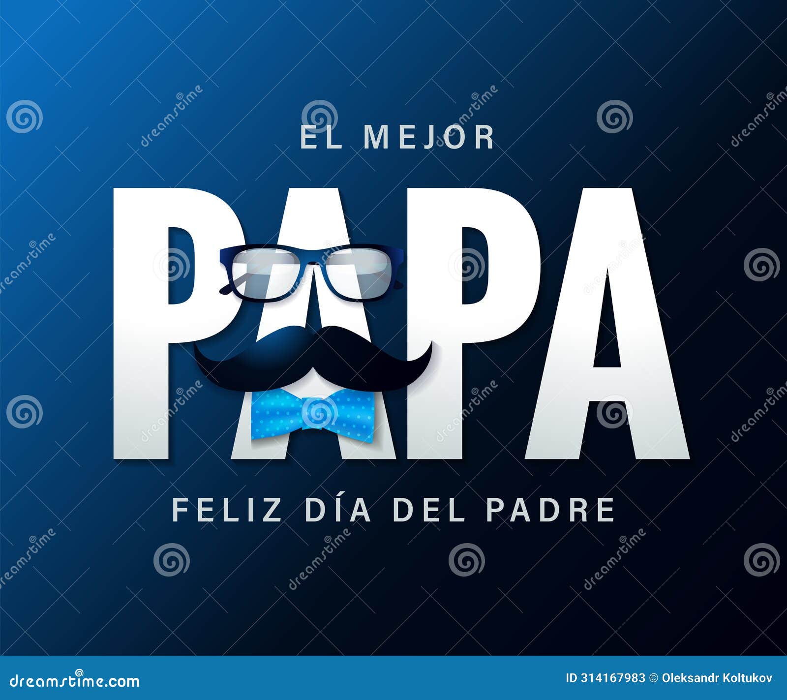 el mejor papa, happy fathers day spanish banner with glasses mustache and bow tie