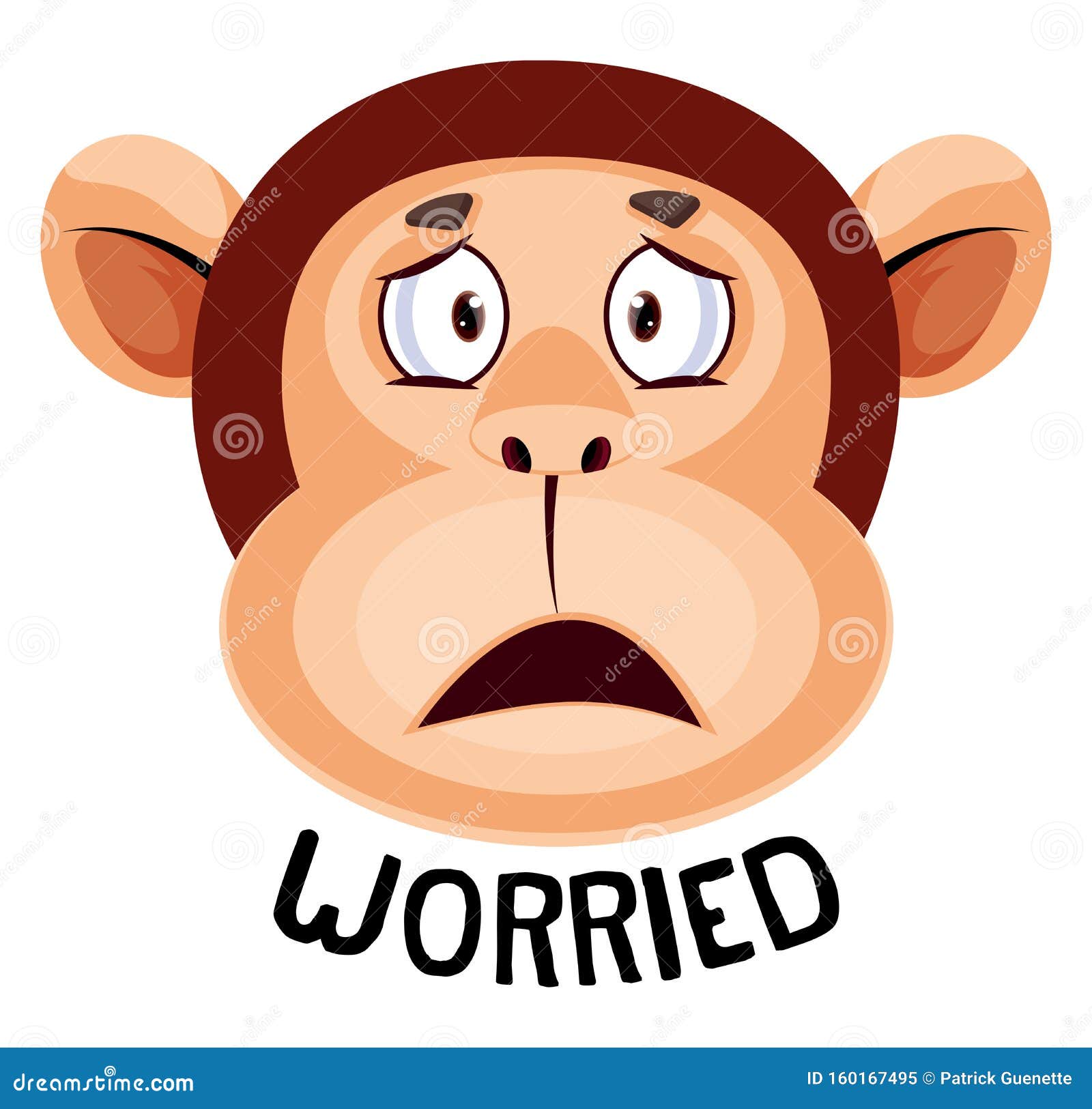El Mono Se Siente Preocupado, Ilustración, Vector Ilustración del