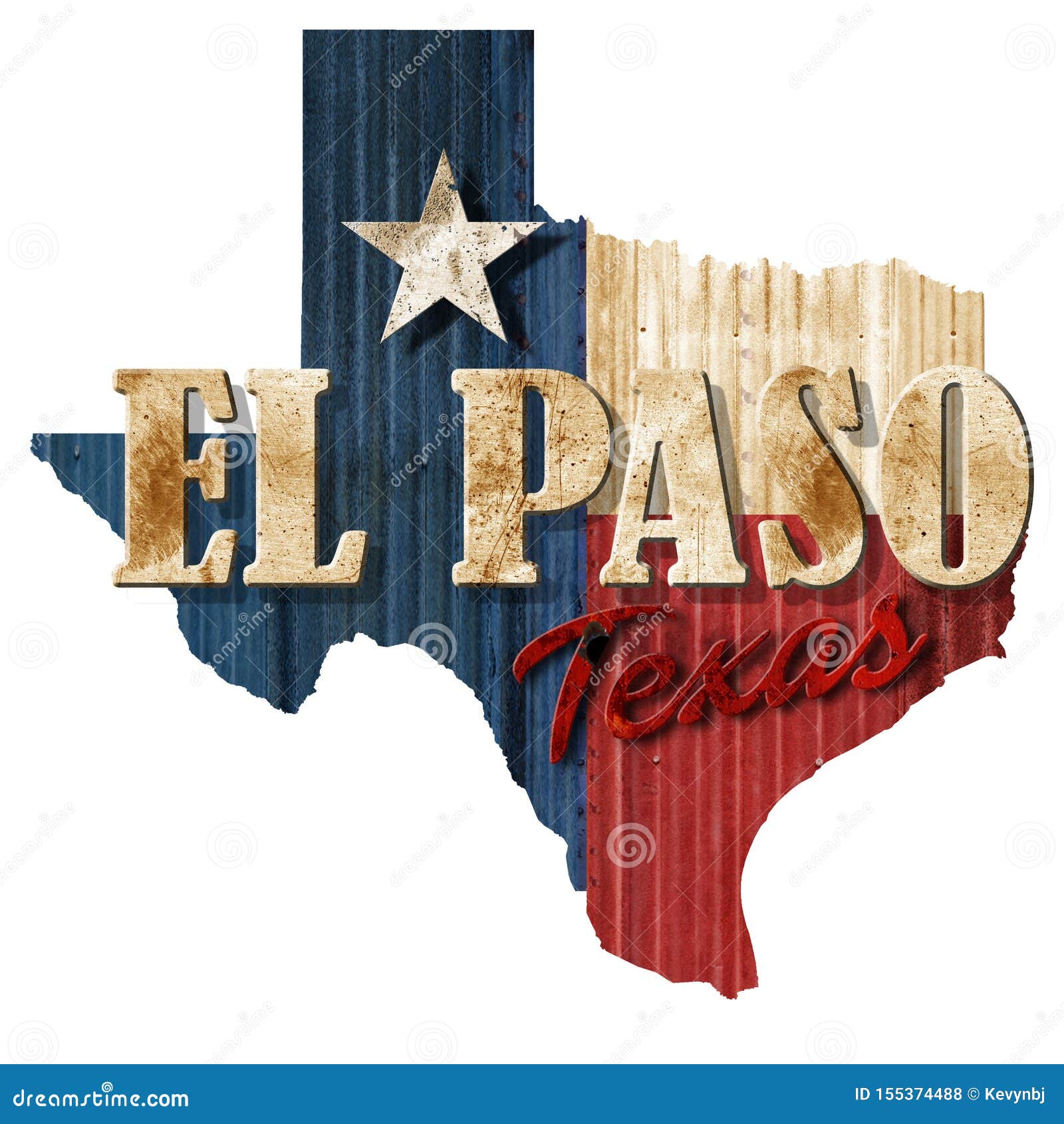 el paso texas strong grunge metal sign logo folk art