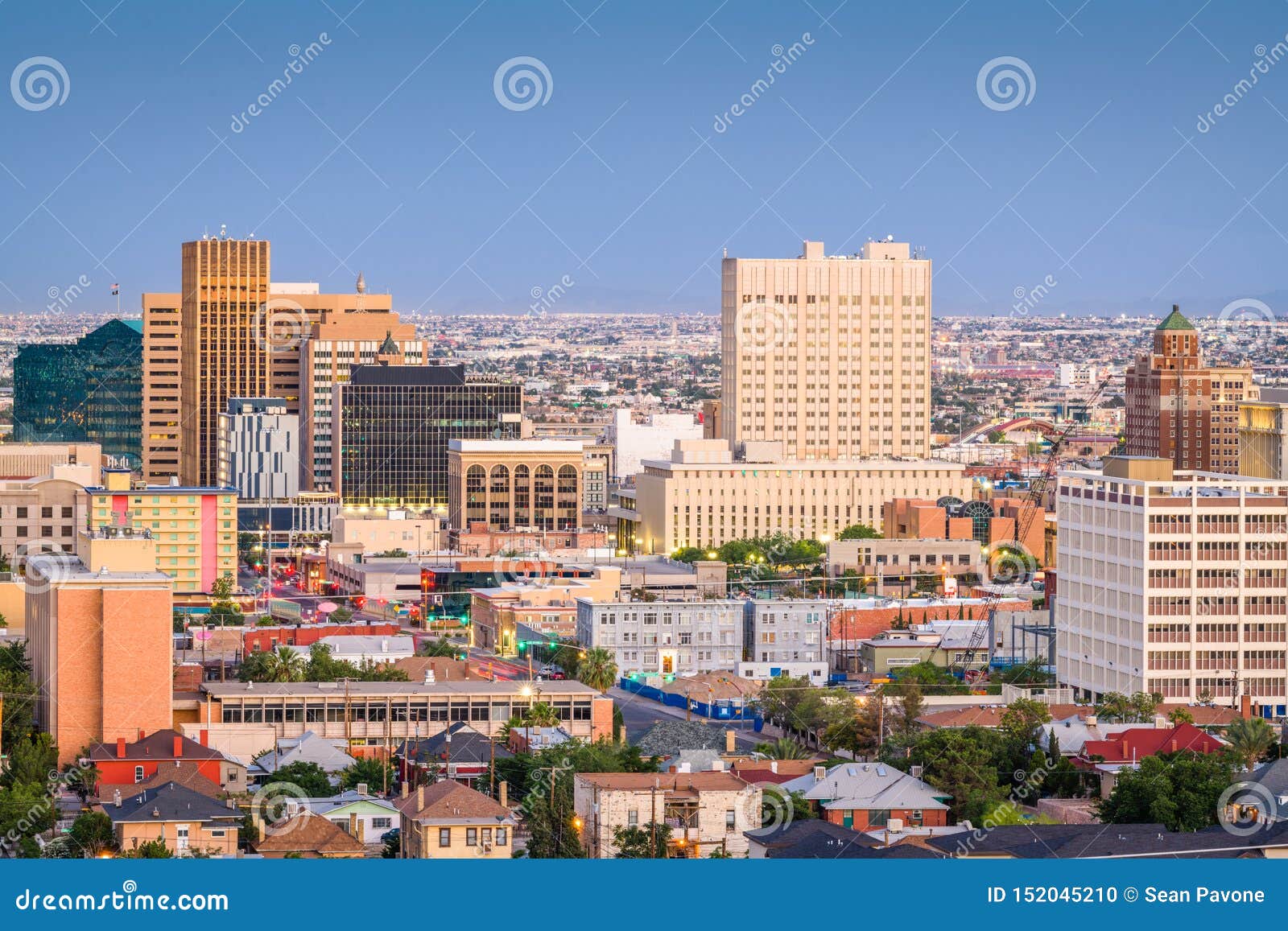 el paso, texas, usa downtown skyline