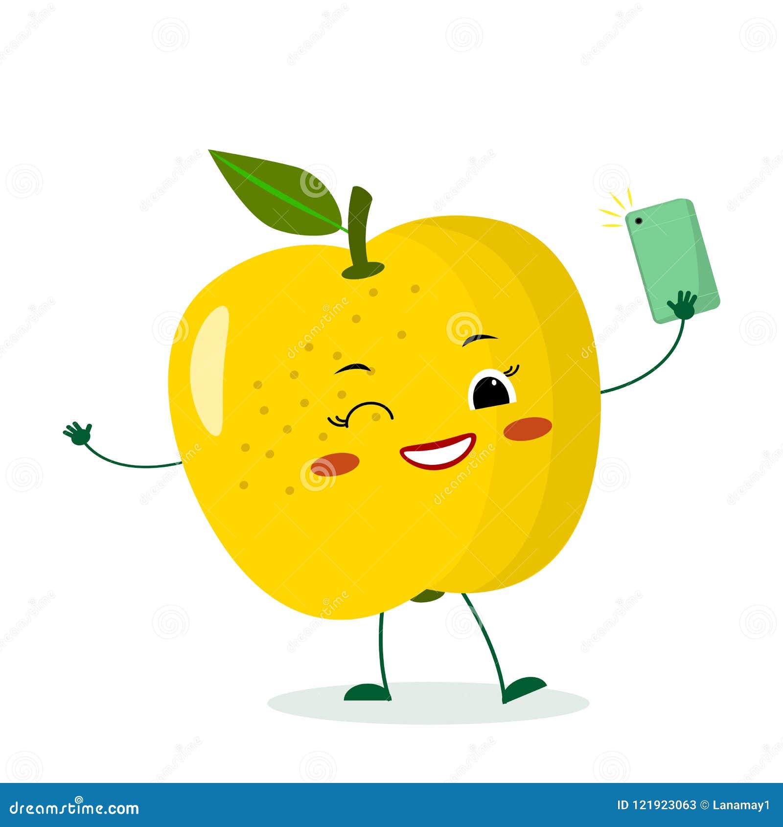 El Personaje De Dibujos Animados Amarillo Lindo De La Manzana Con Un Smartphone Y Hace El Selfie Ilustración del Vector - Ilustración de plano, historieta: 121923063 El Personaje De Dibujos Animados Amarillo Lindo De La Manzana Con Un Smartphone Y Hace El Selfie Ilustración del Vector - Ilustración de plano, historieta: 121923063