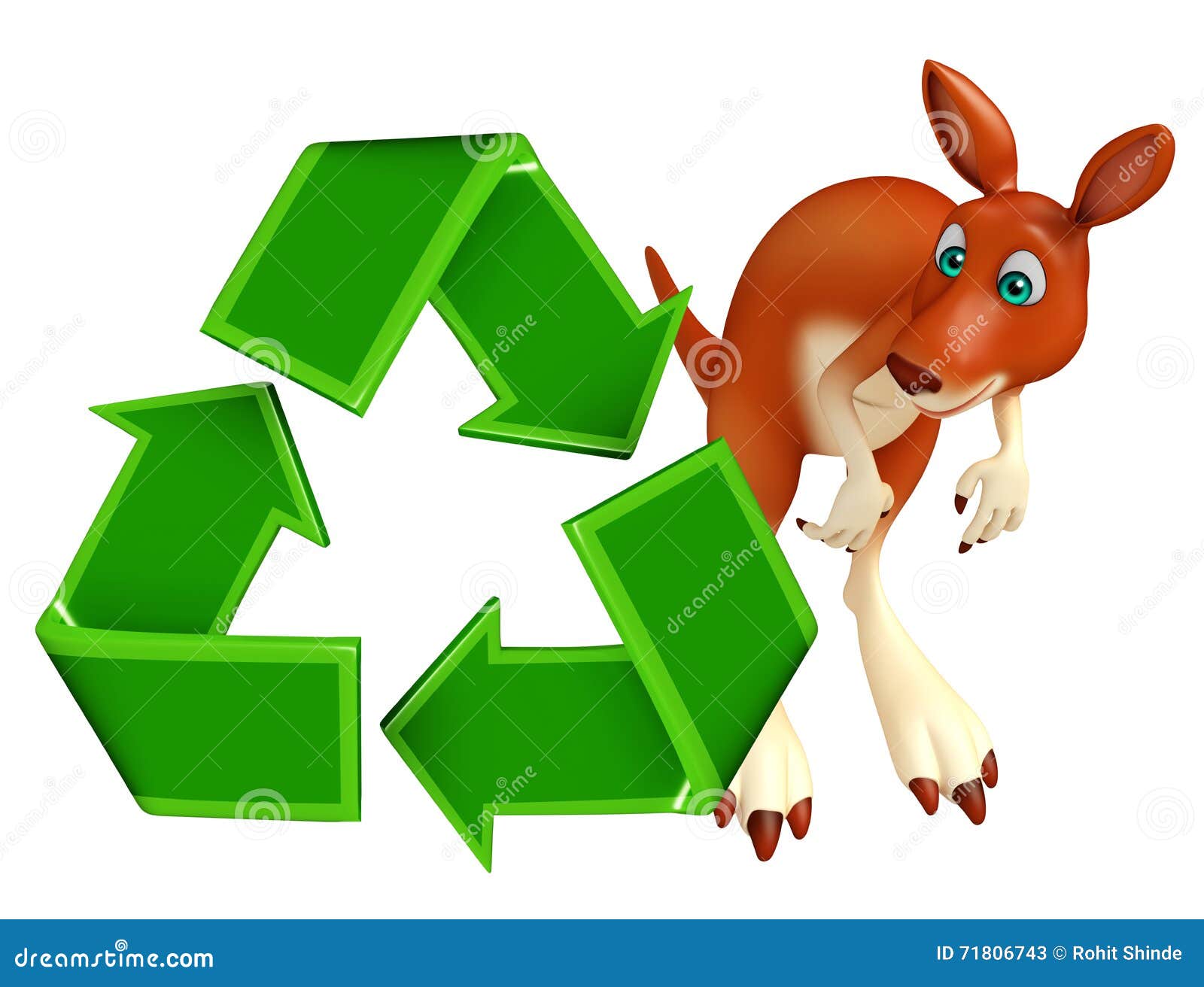 El Personaje De Dibujos Animados Del Canguro De La Diversión Con Recicla  Stock de ilustración - Ilustración de reciclaje, icono: 71806743